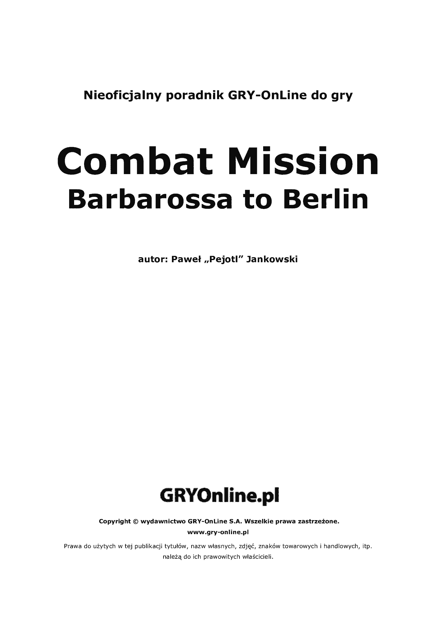 Fragment „Combat Mission 2: Barbarossa to Berlin - poradnik do gry” — strona 2 z 8