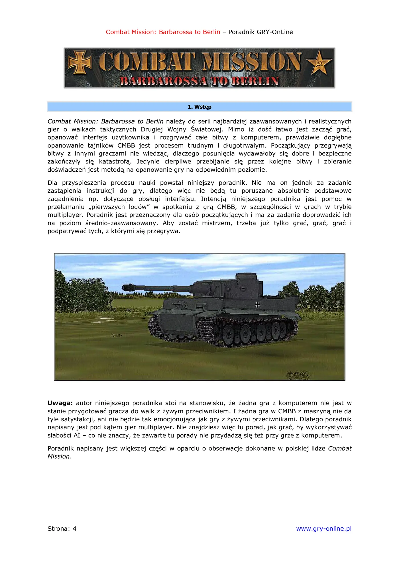 Fragment „Combat Mission 2: Barbarossa to Berlin - poradnik do gry” — strona 5 z 8