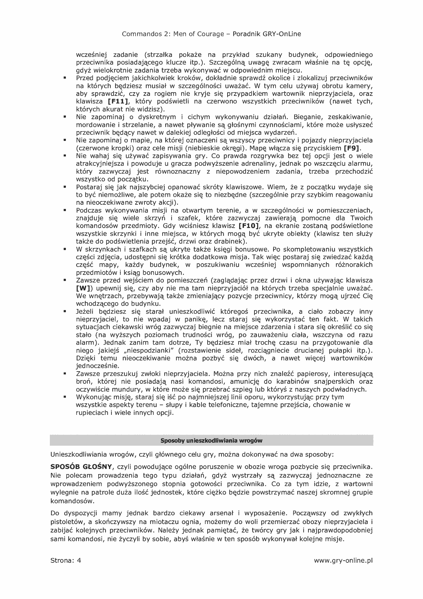 Fragment „Commandos 2: Ludzie odwagi - poradnik do gry” — strona 5 z 8