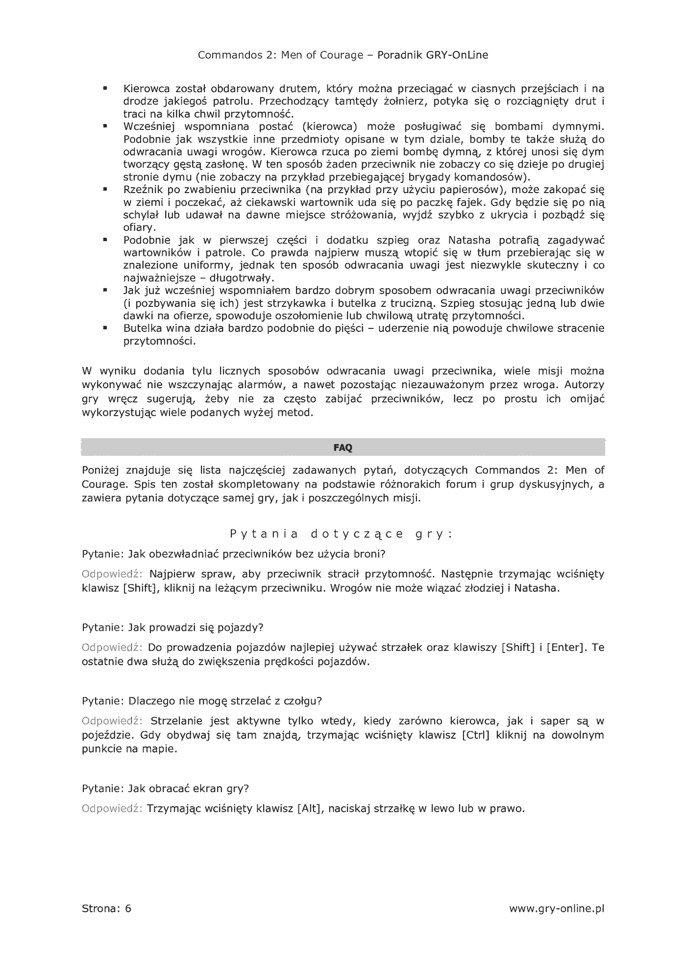 Fragment „Commandos 2: Ludzie odwagi - poradnik do gry” — strona 7 z 8