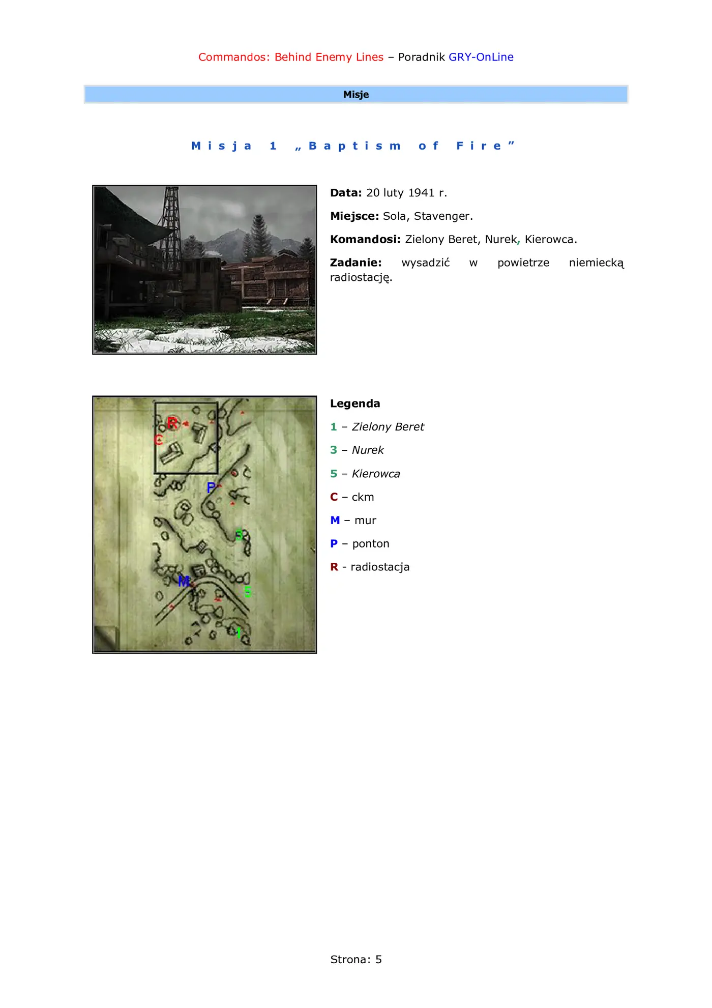 Fragment „Commandos: Za linią wroga - poradnik do gry” — strona 6 z 8