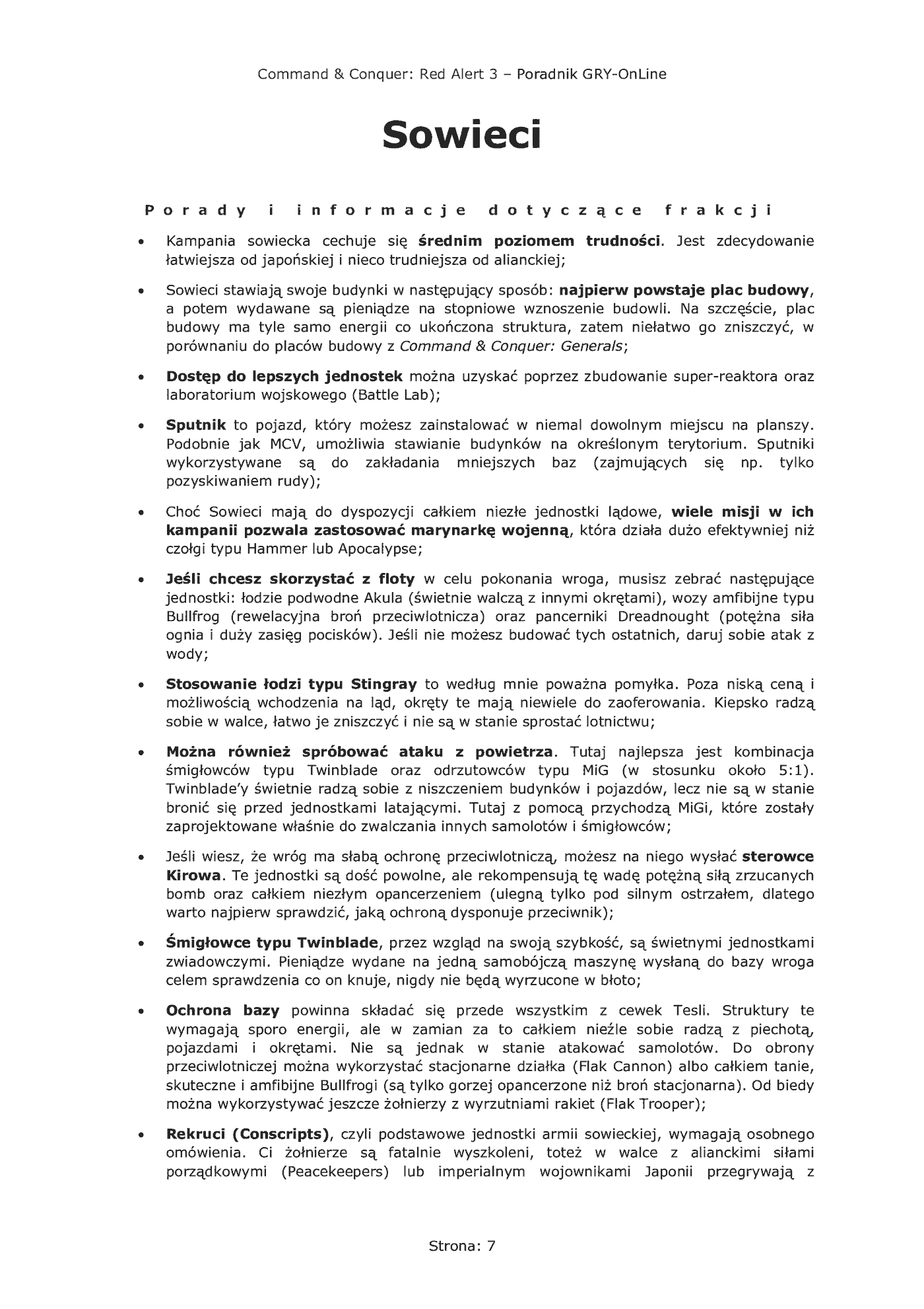Fragment „Command Conquer: Red Alert 3 - poradnik do gry” — strona 8 z 8