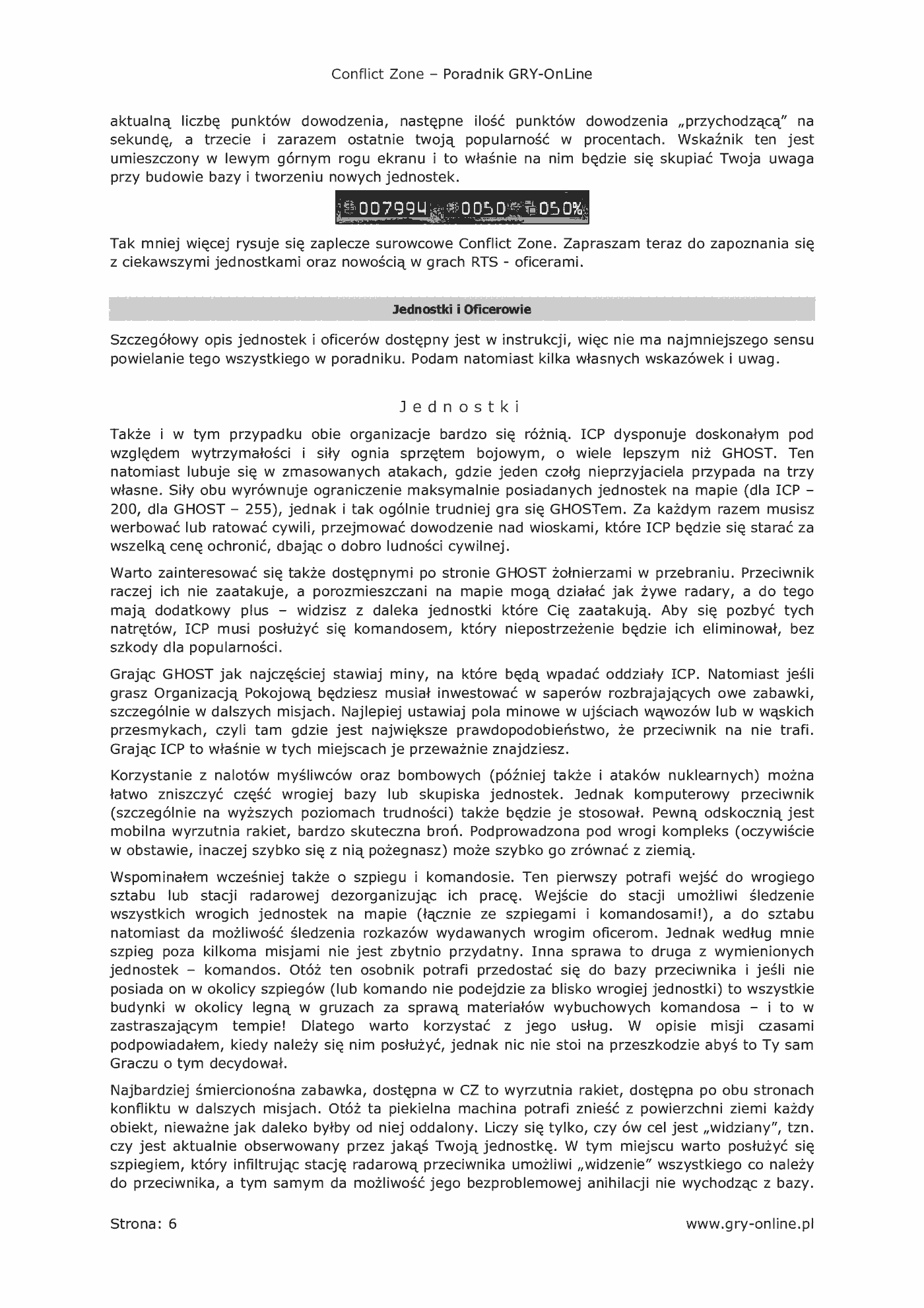 Fragment „Conflict Zone - poradnik do gry” — strona 7 z 8