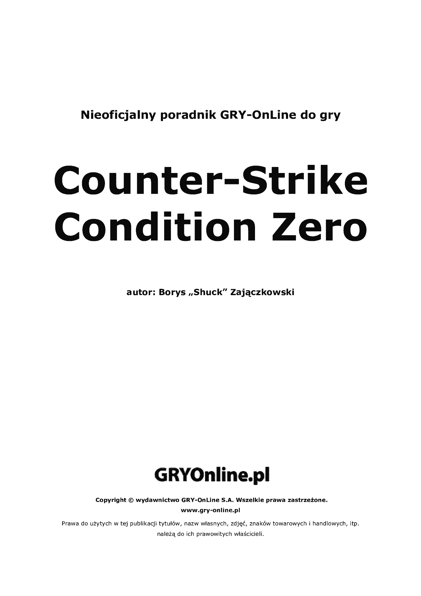 Fragment „Counter-Strike: Condition Zero - poradnik do gry” — strona 2 z 8