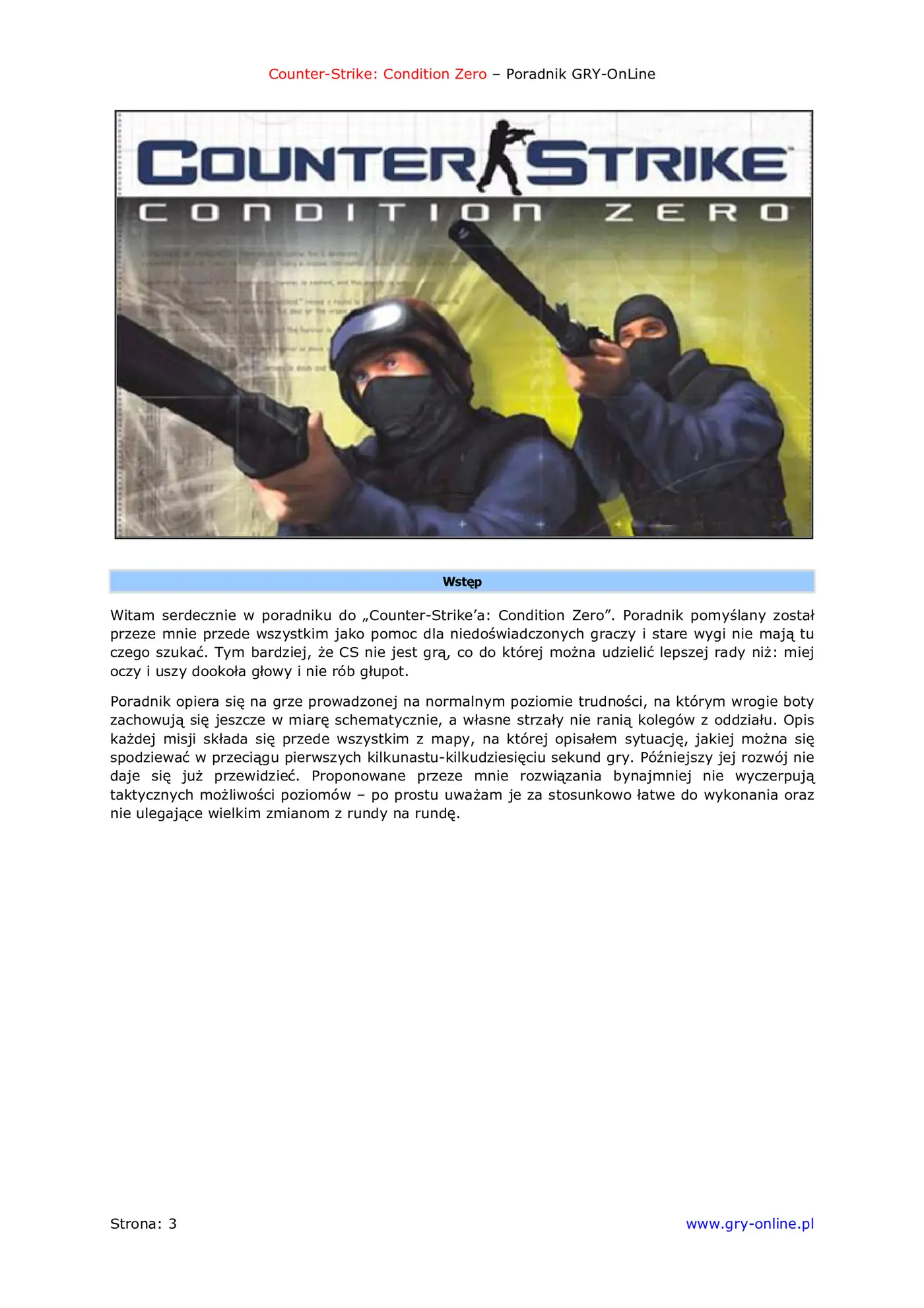 Fragment „Counter-Strike: Condition Zero - poradnik do gry” — strona 4 z 8