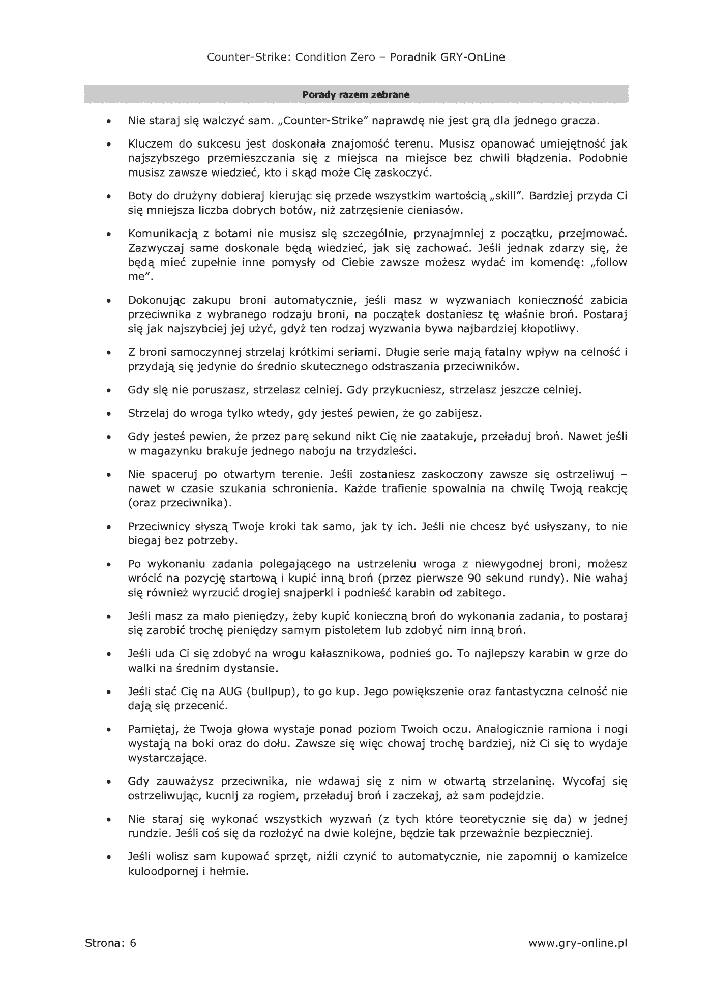 Fragment „Counter-Strike: Condition Zero - poradnik do gry” — strona 7 z 8