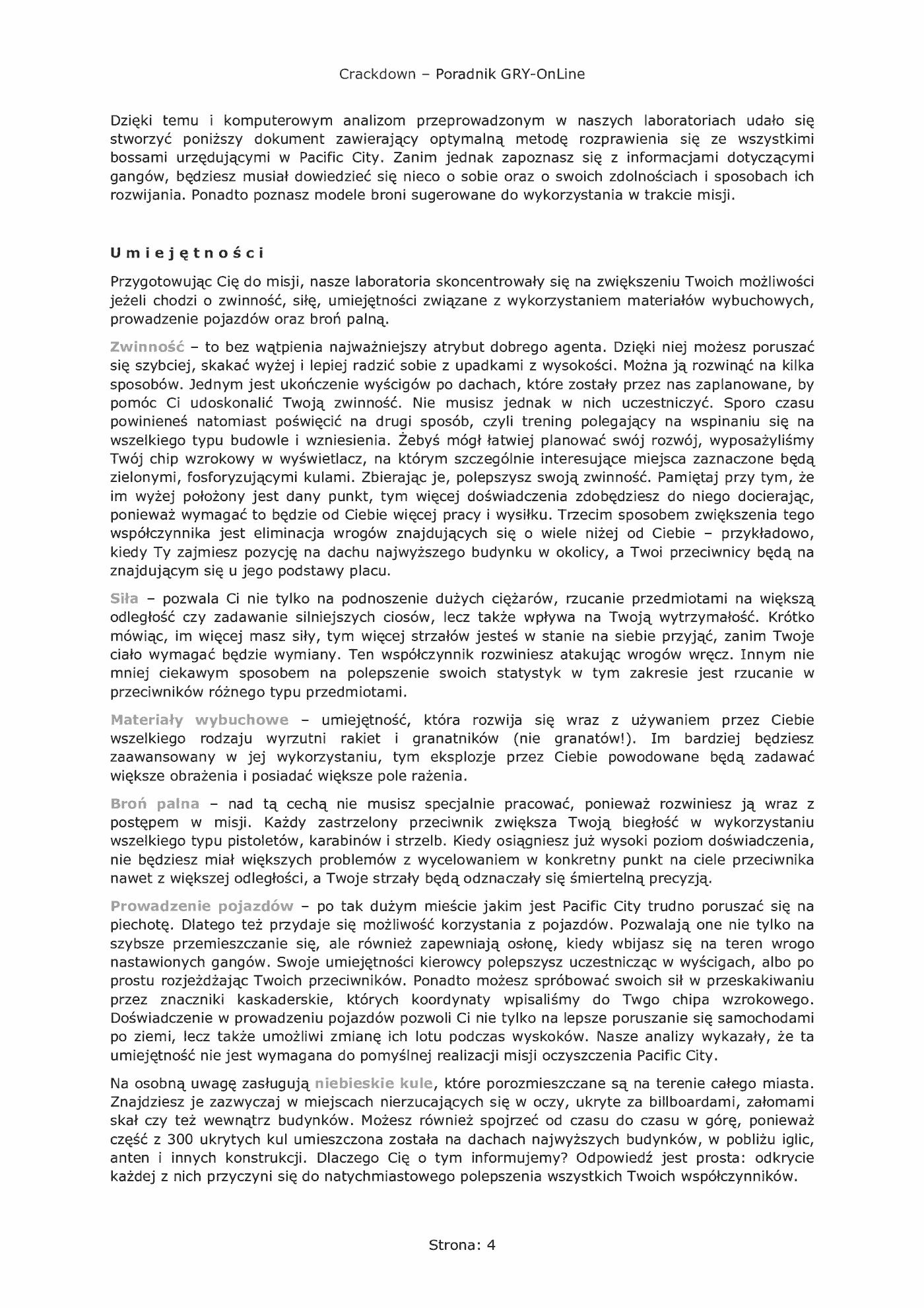Fragment „Crackdown - poradnik do gry” — strona 5 z 8