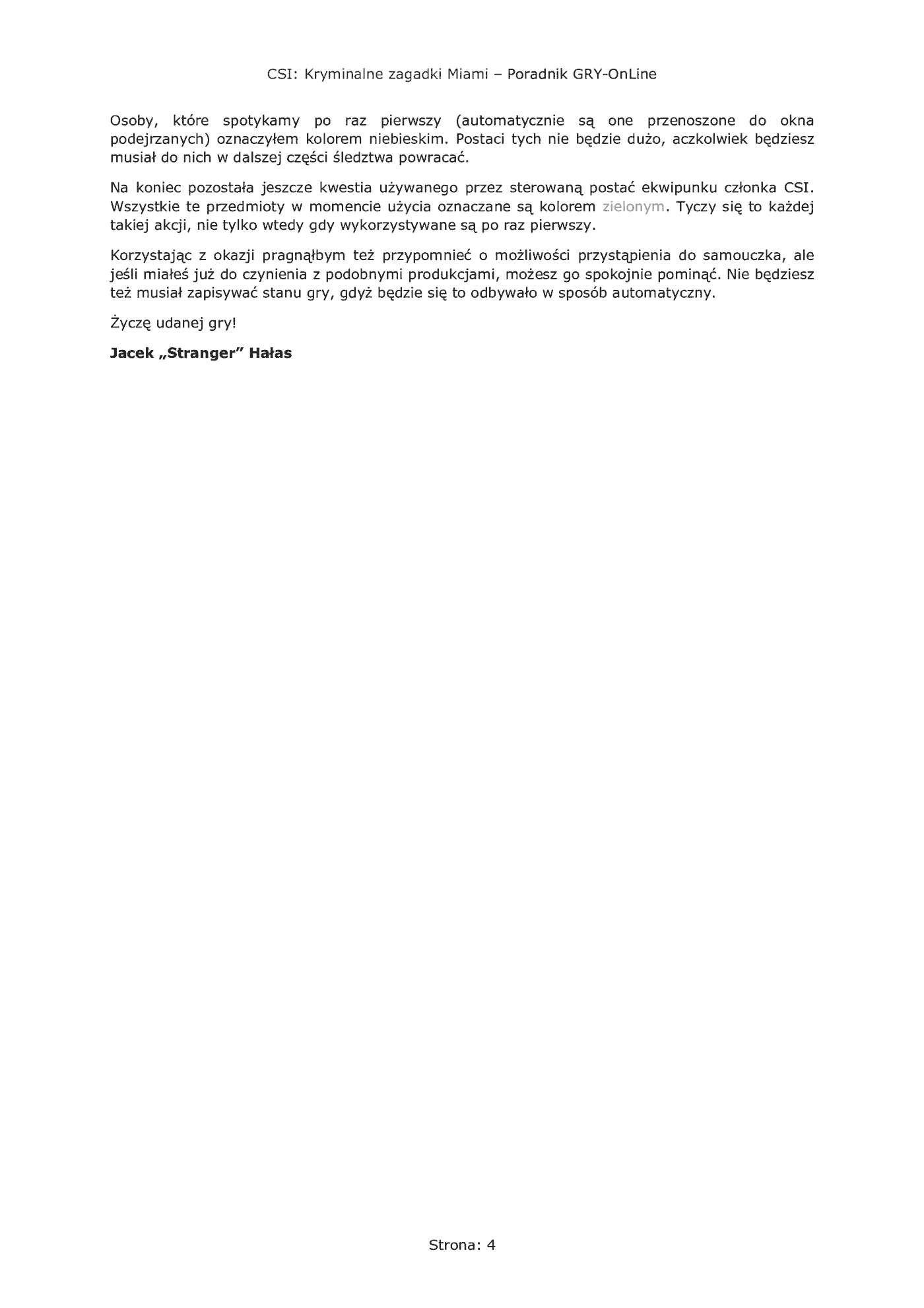 Fragment „CSI: Kryminalne Zagadki Miami - poradnik do gry” — strona 5 z 8