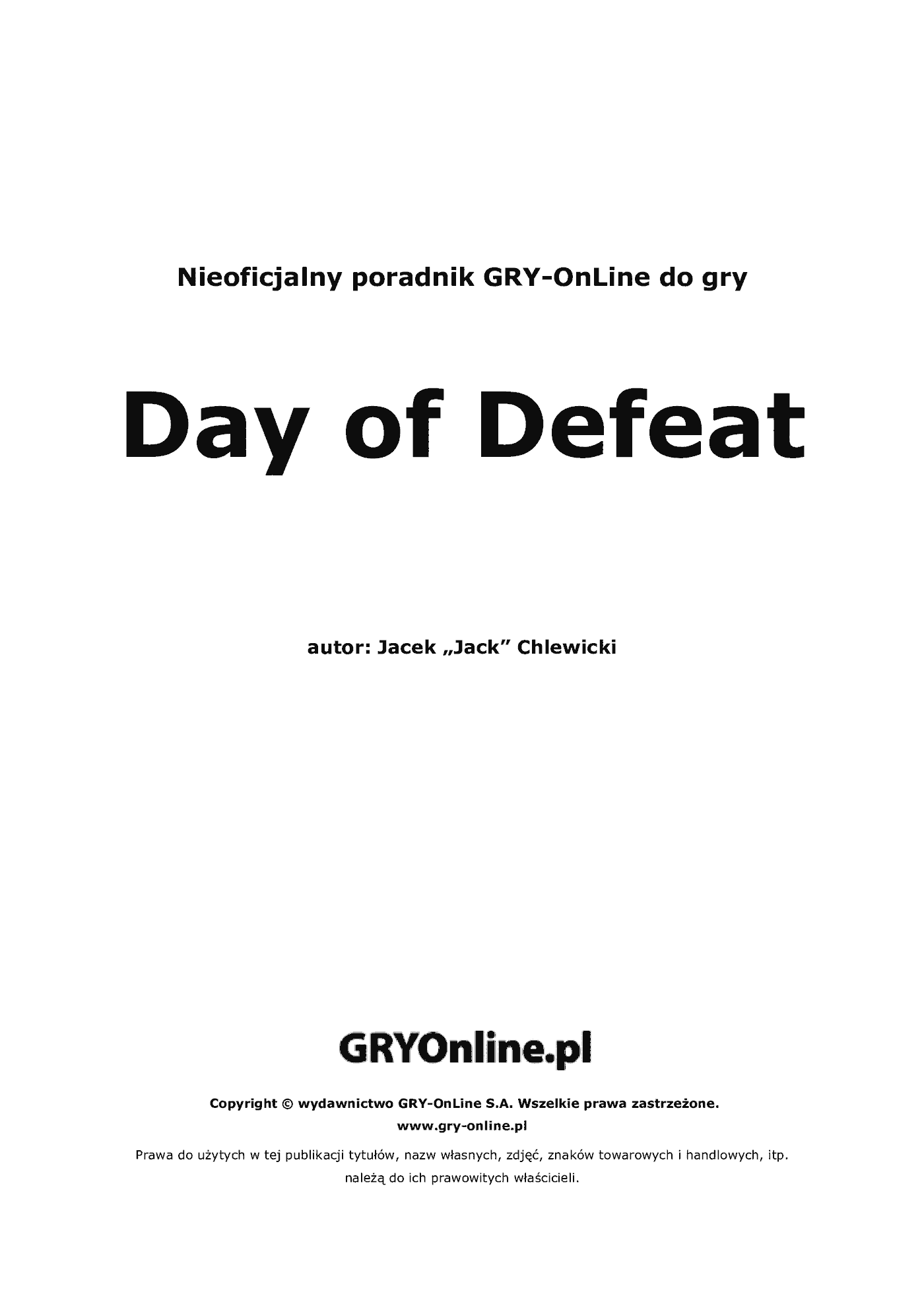 Fragment „Day of Defeat - poradnik do gry” — strona 2 z 8