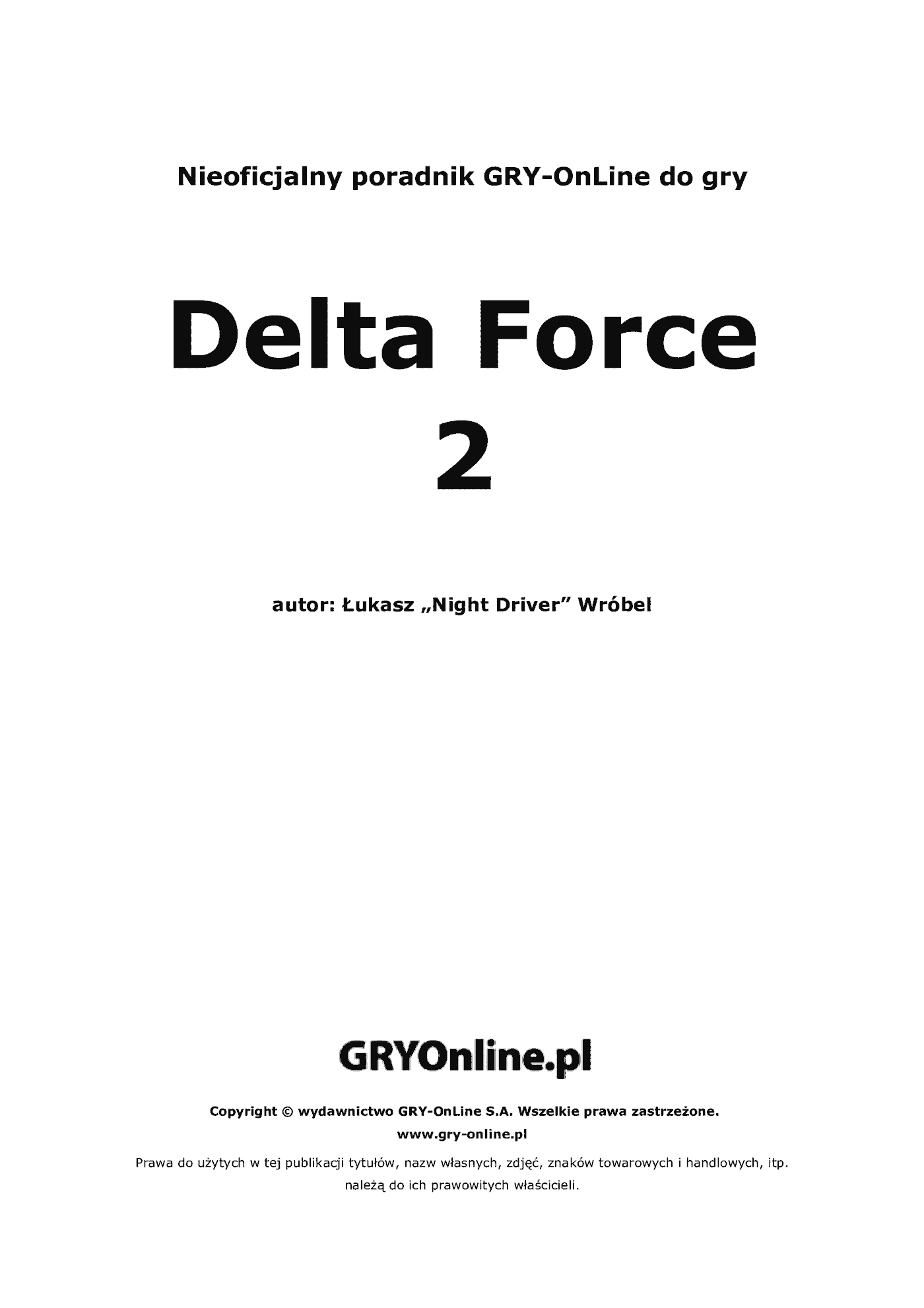 Fragment „Delta Force 2 - poradnik do gry” — strona 2 z 8