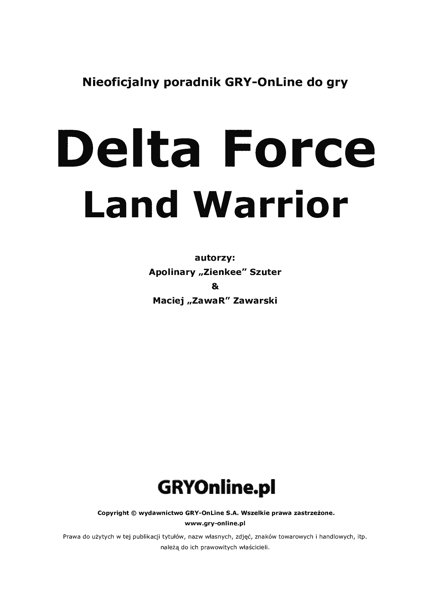 Fragment „Delta Force: Land Warrior - poradnik do gry” — strona 2 z 8