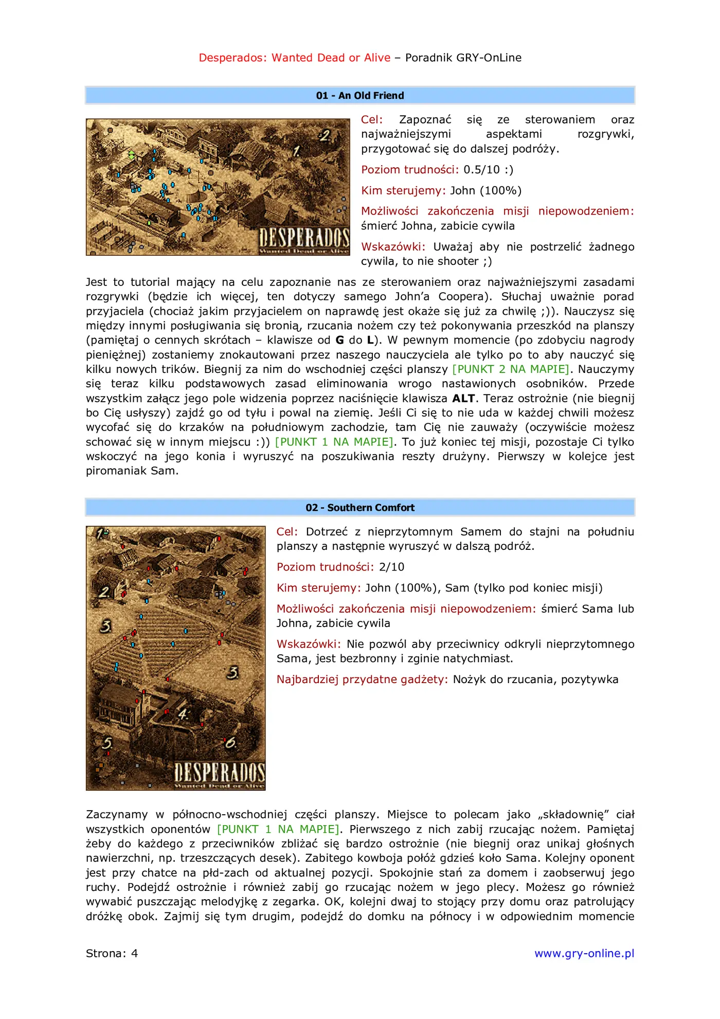 Fragment „Desperados: Wanted Dead or Alive - poradnik do gry” — strona 5 z 8