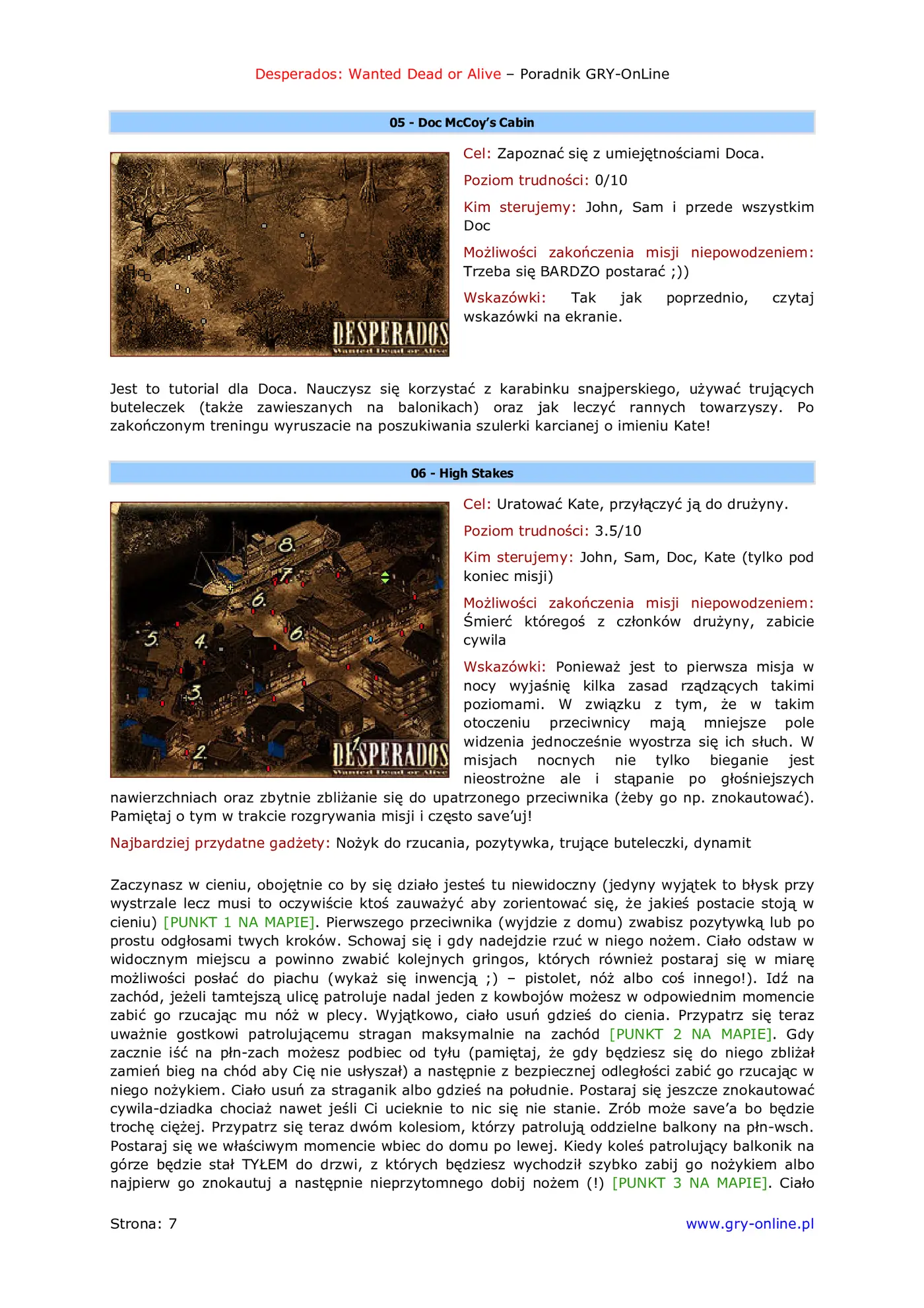 Fragment „Desperados: Wanted Dead or Alive - poradnik do gry” — strona 8 z 8