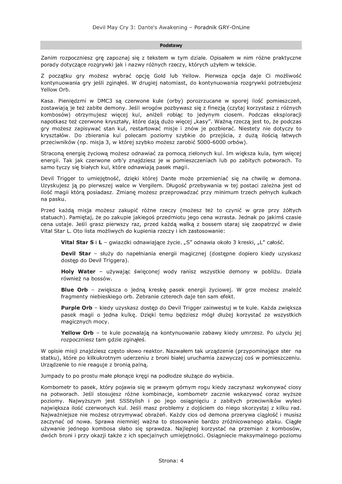 Fragment „Devil May Cry 3: Dante's Awakening - Edycja Specjalna - poradnik do gry” — strona 5 z 8