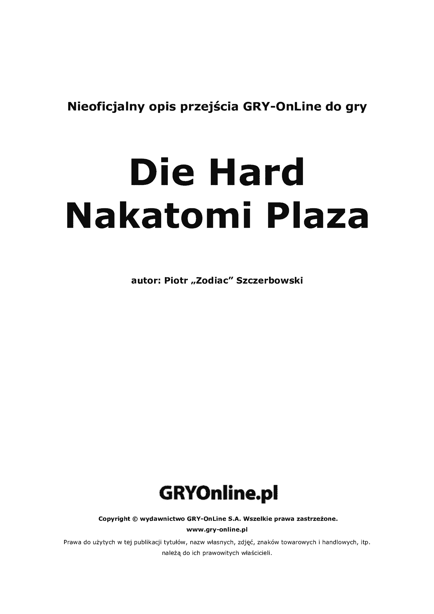 Fragment „Die Hard: Nakatomi Plaza - poradnik do gry” — strona 2 z 8