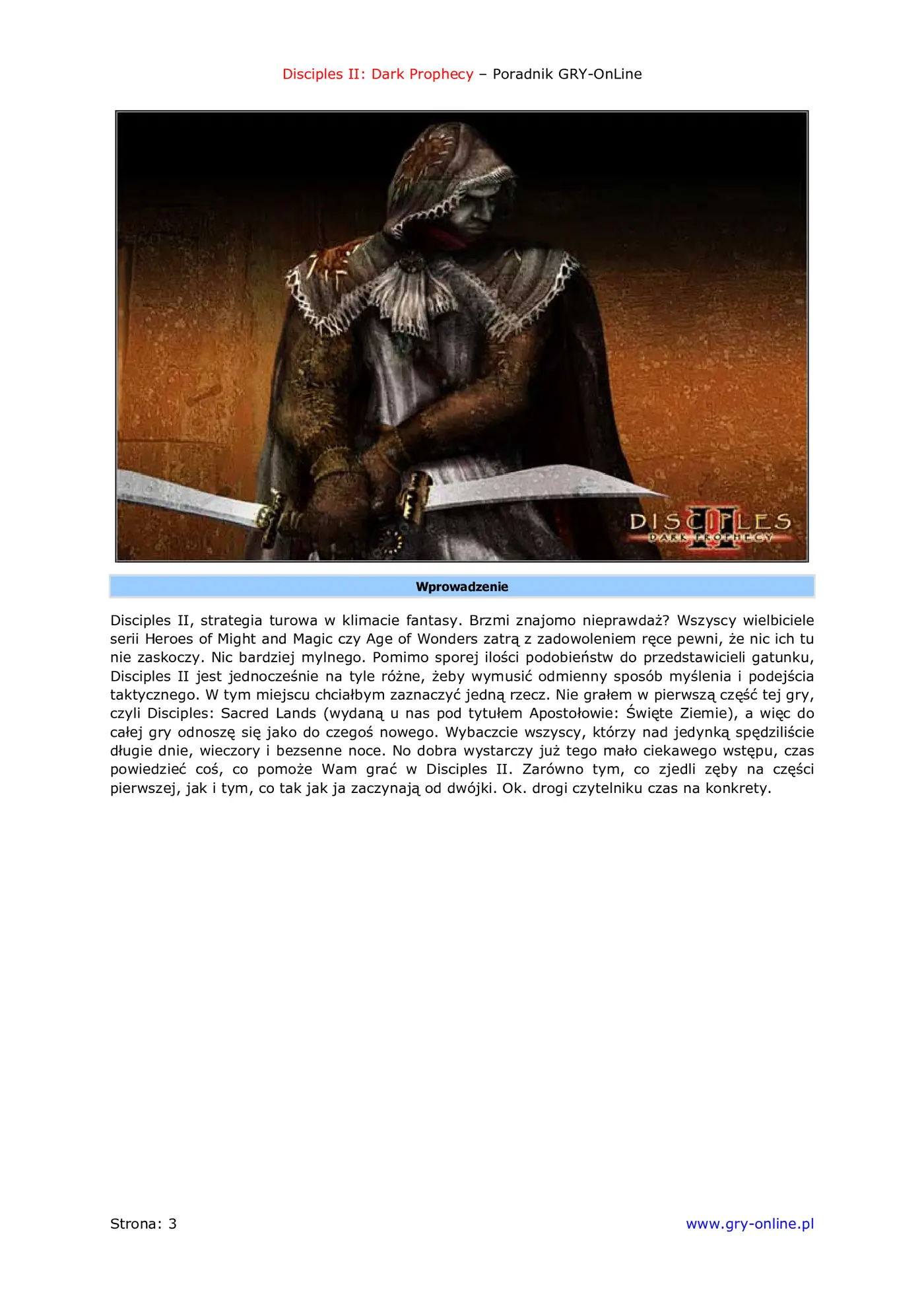 Fragment „Disciples II: Mroczne Proroctwo - poradnik do gry” — strona 4 z 8