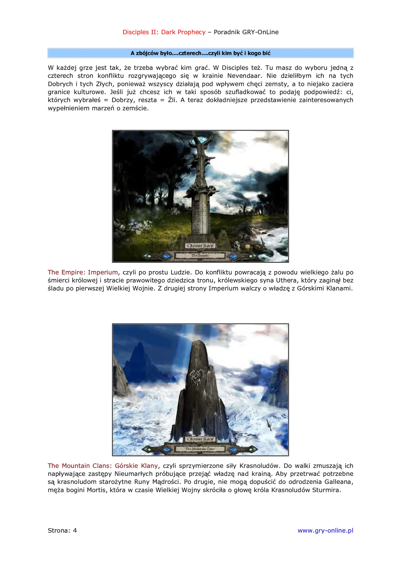 Fragment „Disciples II: Mroczne Proroctwo - poradnik do gry” — strona 5 z 8