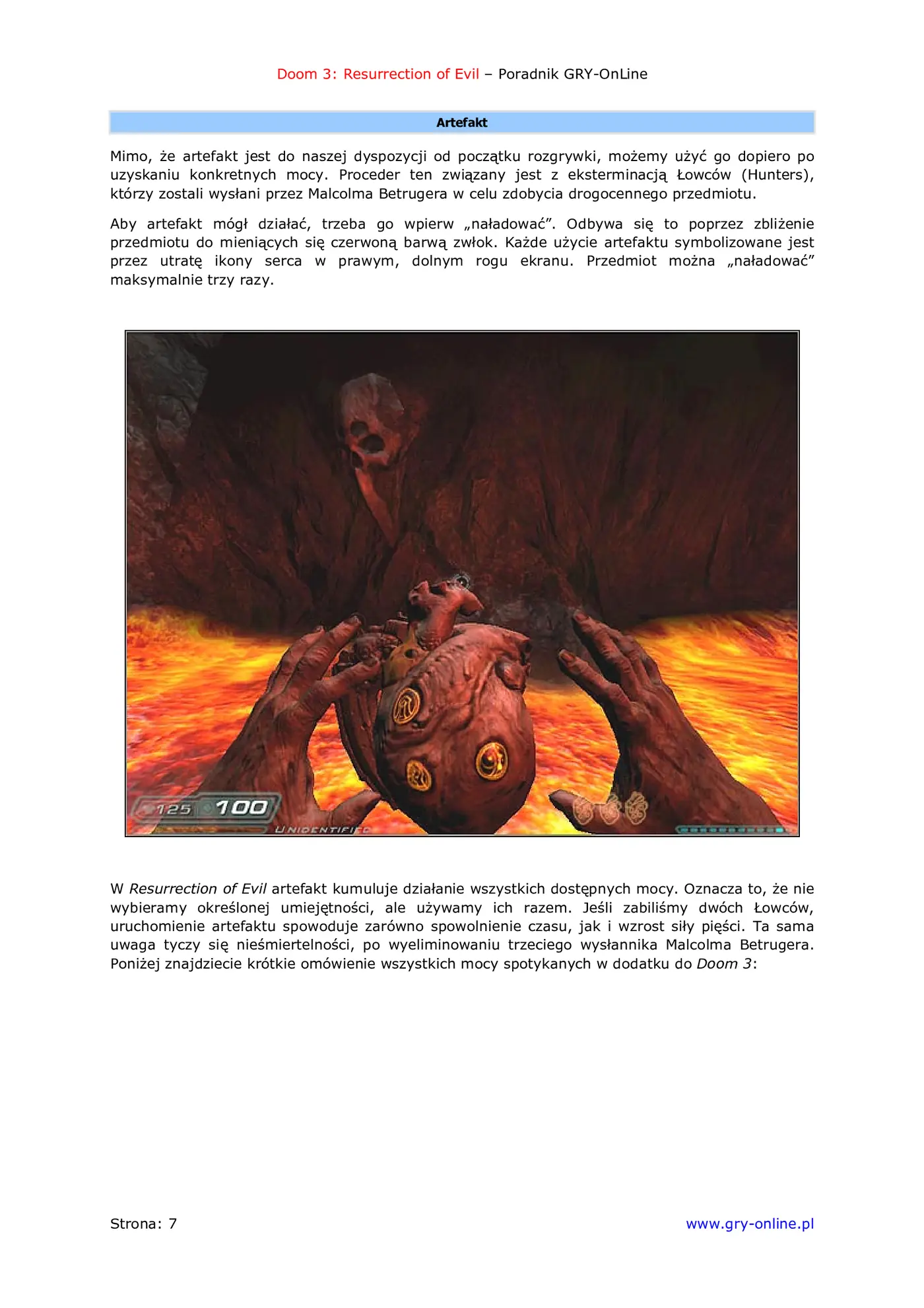Fragment „Doom 3: Resurrection of Evil - poradnik do gry” — strona 8 z 8