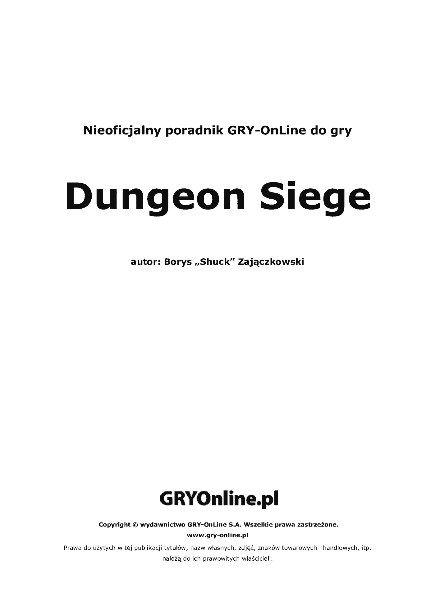 Fragment „Dungeon Siege - poradnik do gry” — strona 2 z 8