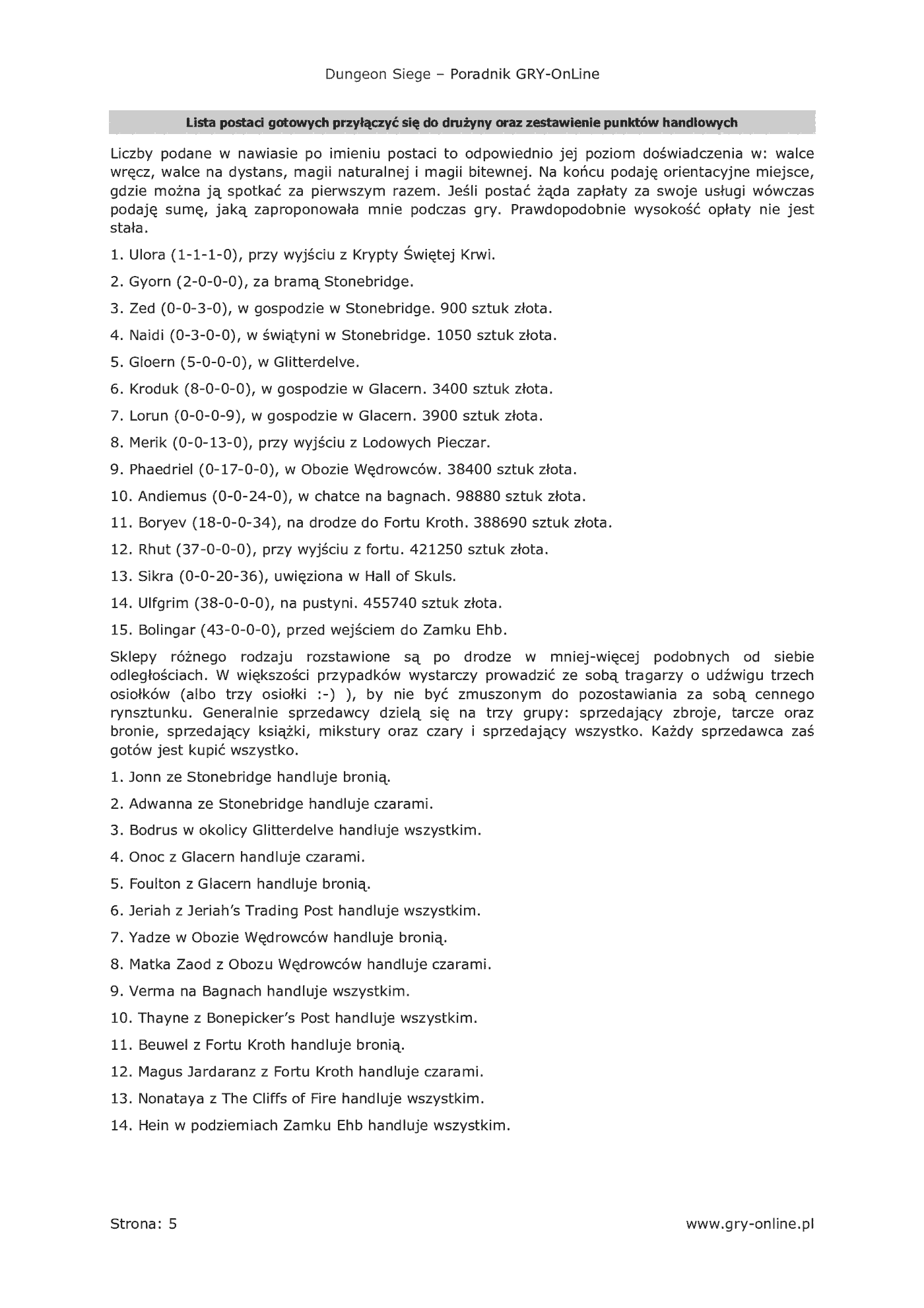 Fragment „Dungeon Siege - poradnik do gry” — strona 6 z 8