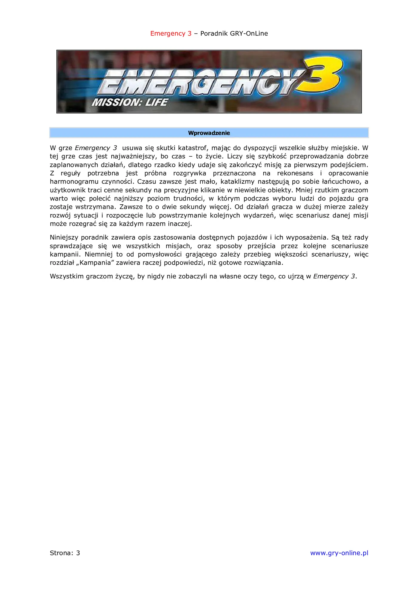 Fragment „Emergency 3 - poradnik do gry” — strona 4 z 8