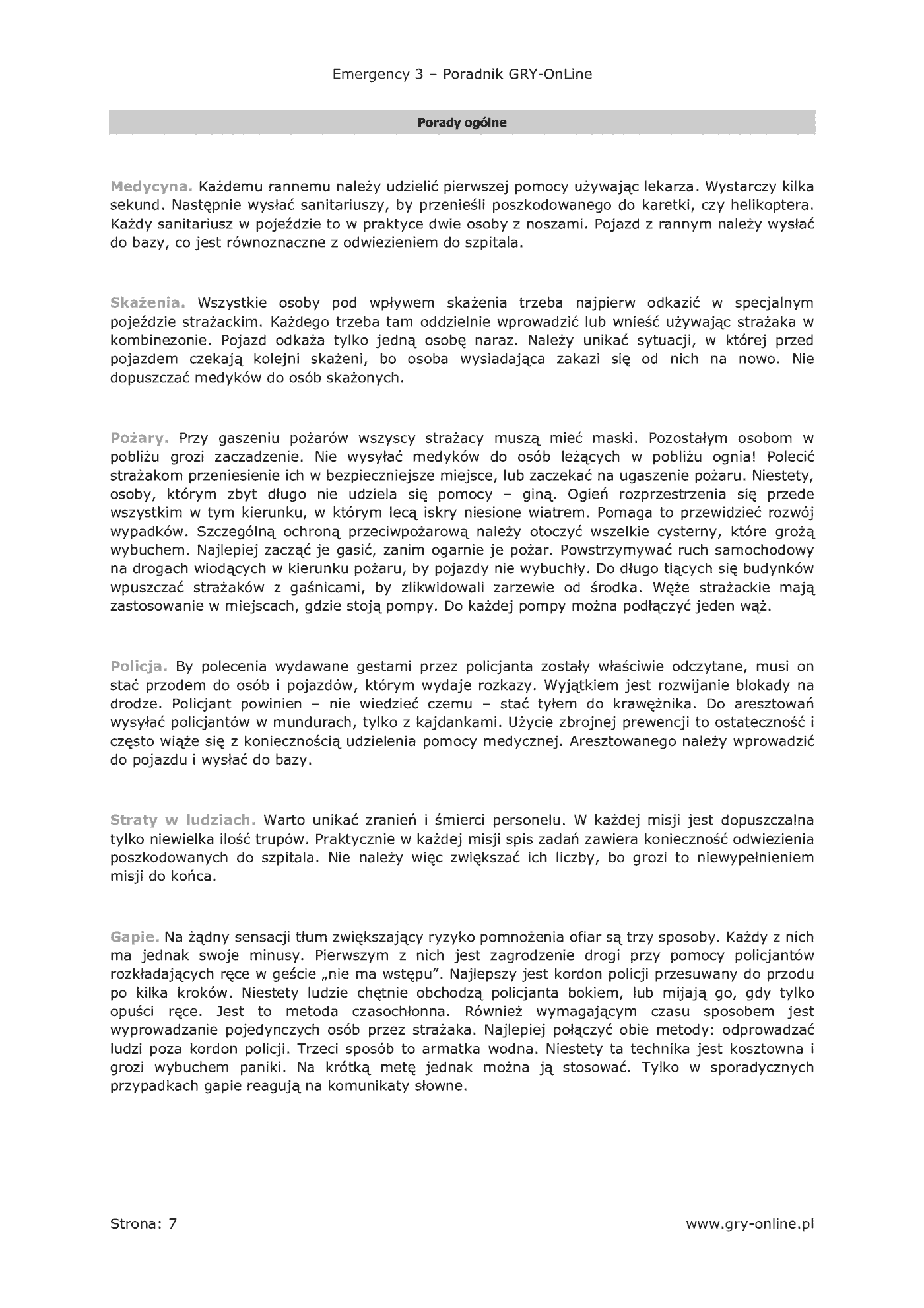 Fragment „Emergency 3 - poradnik do gry” — strona 8 z 8