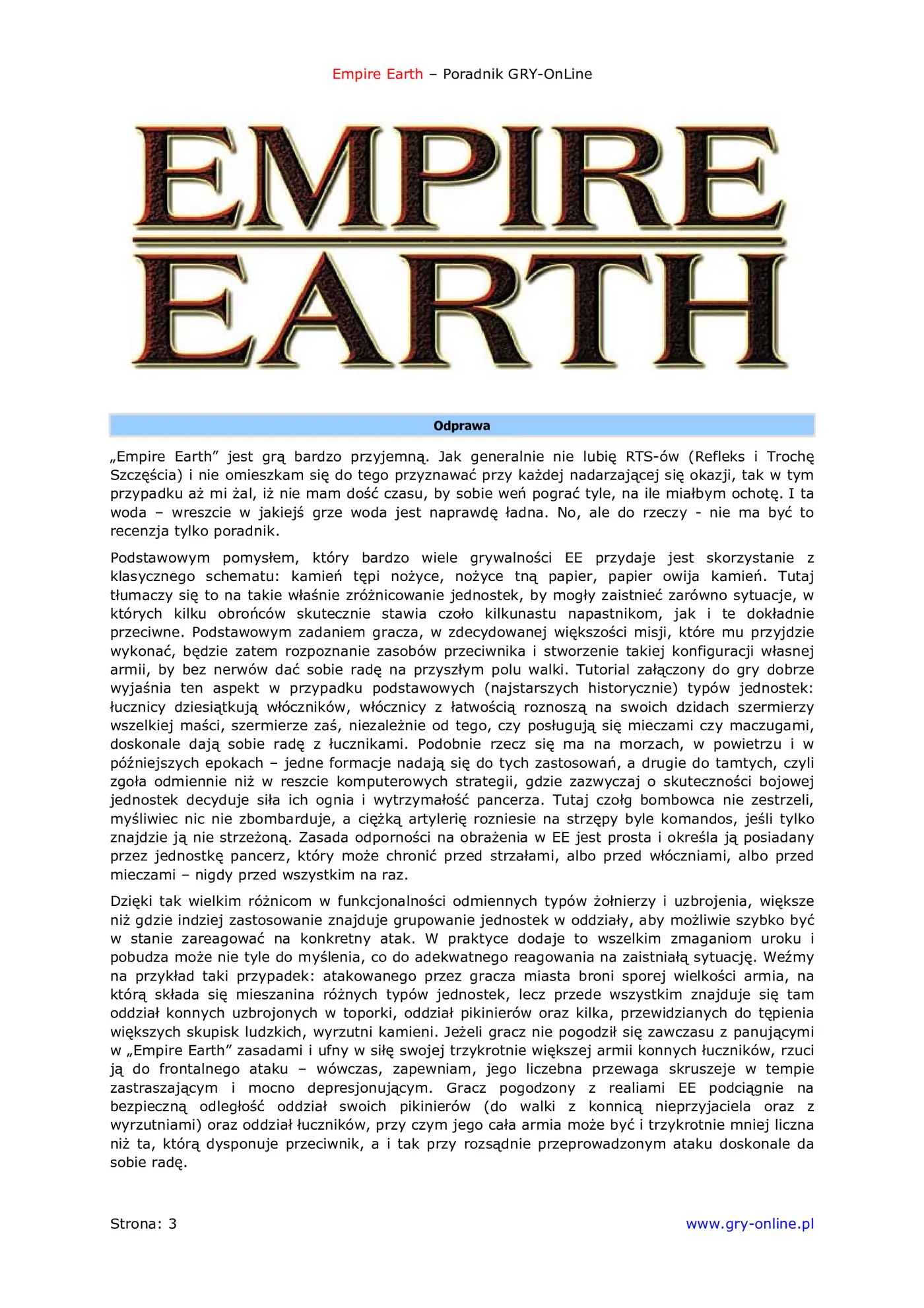 Fragment „Empire Earth - poradnik do gry” — strona 4 z 8