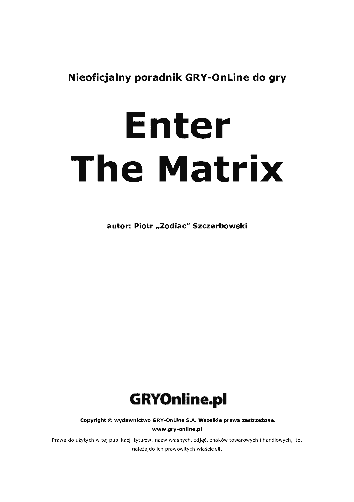 Fragment „Enter The Matrix - poradnik do gry” — strona 2 z 8