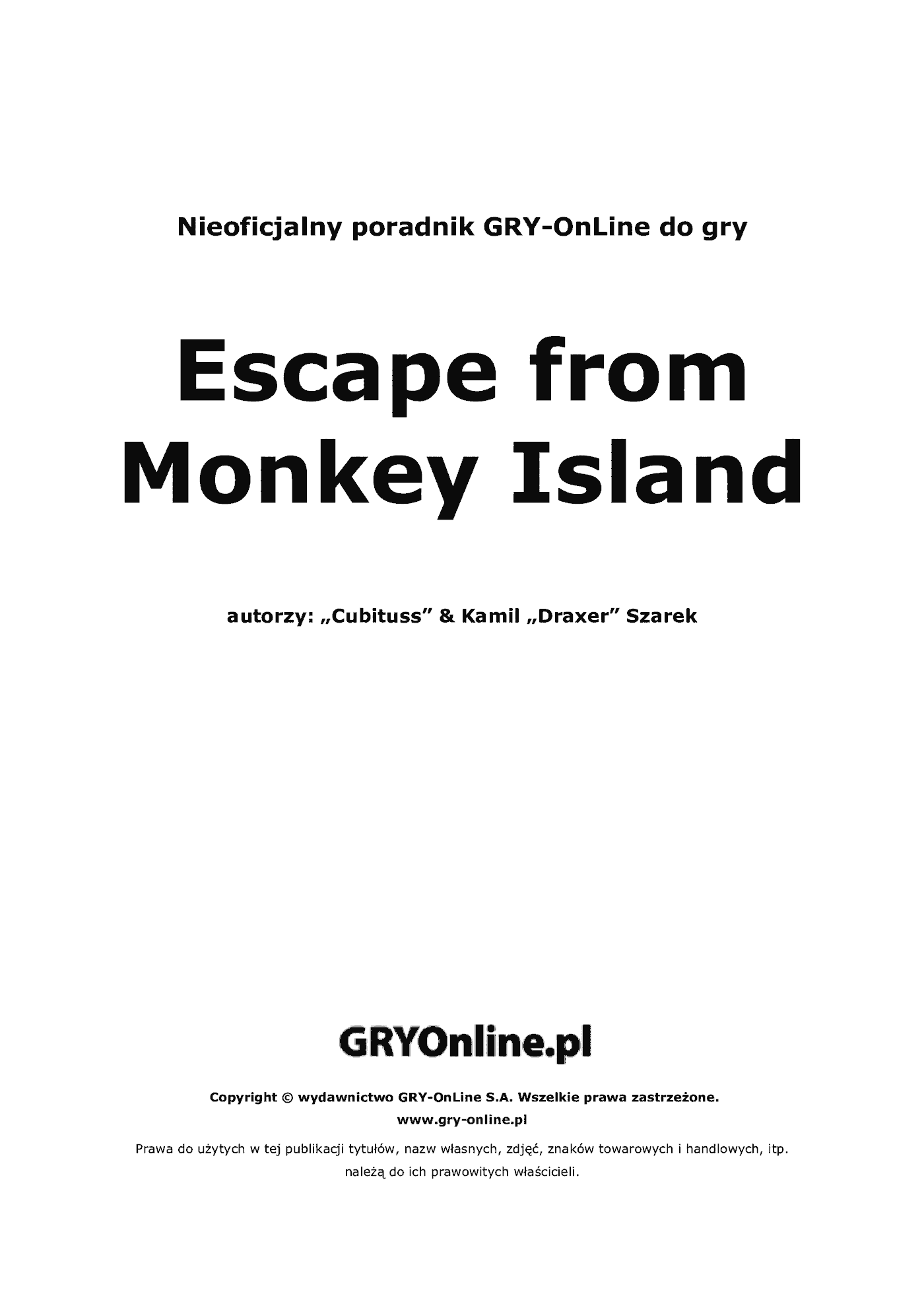 Fragment „Escape from Monkey Island - poradnik do gry” — strona 2 z 8