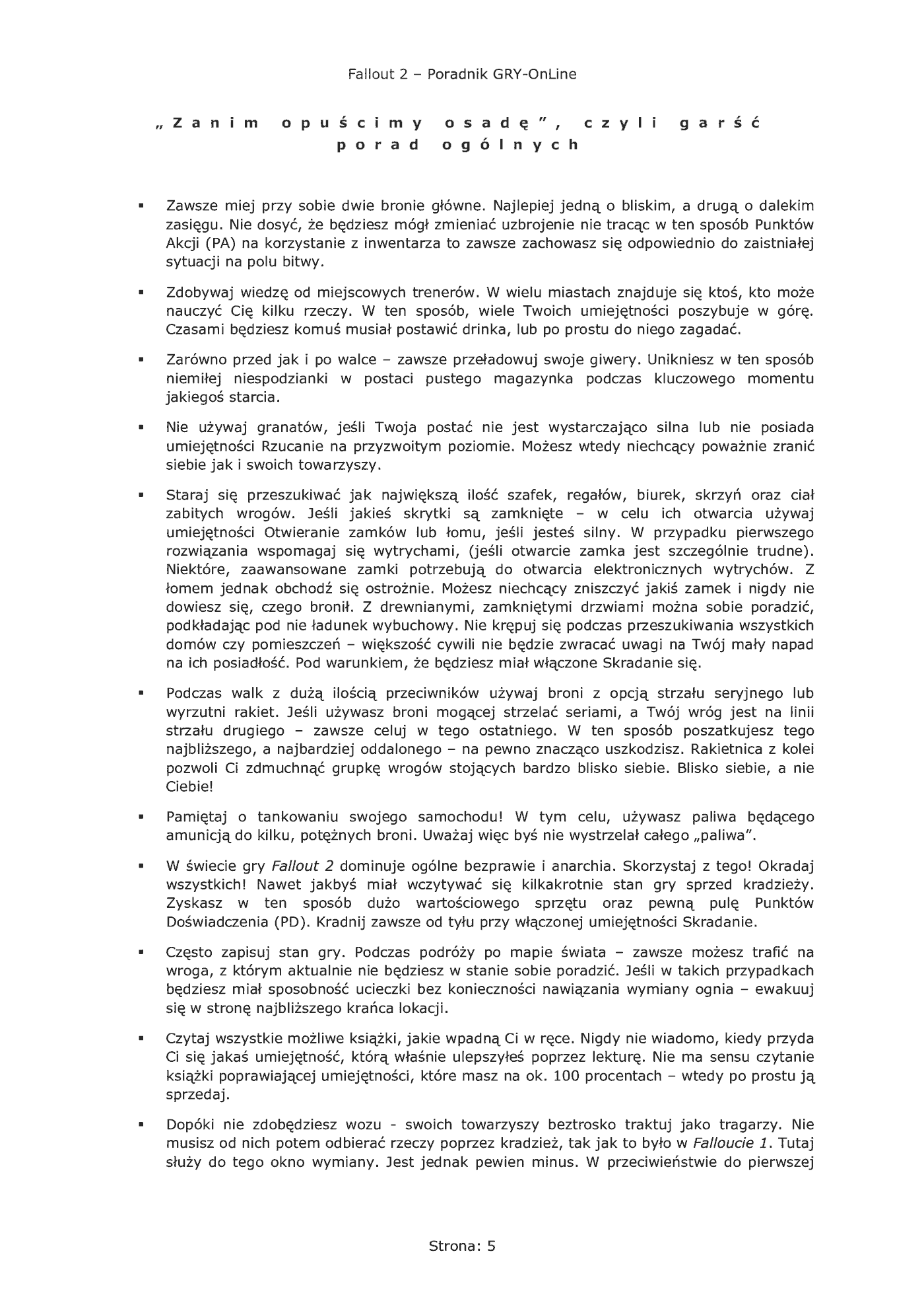 Fragment „Fallout 2 - poradnik do gry” — strona 6 z 8