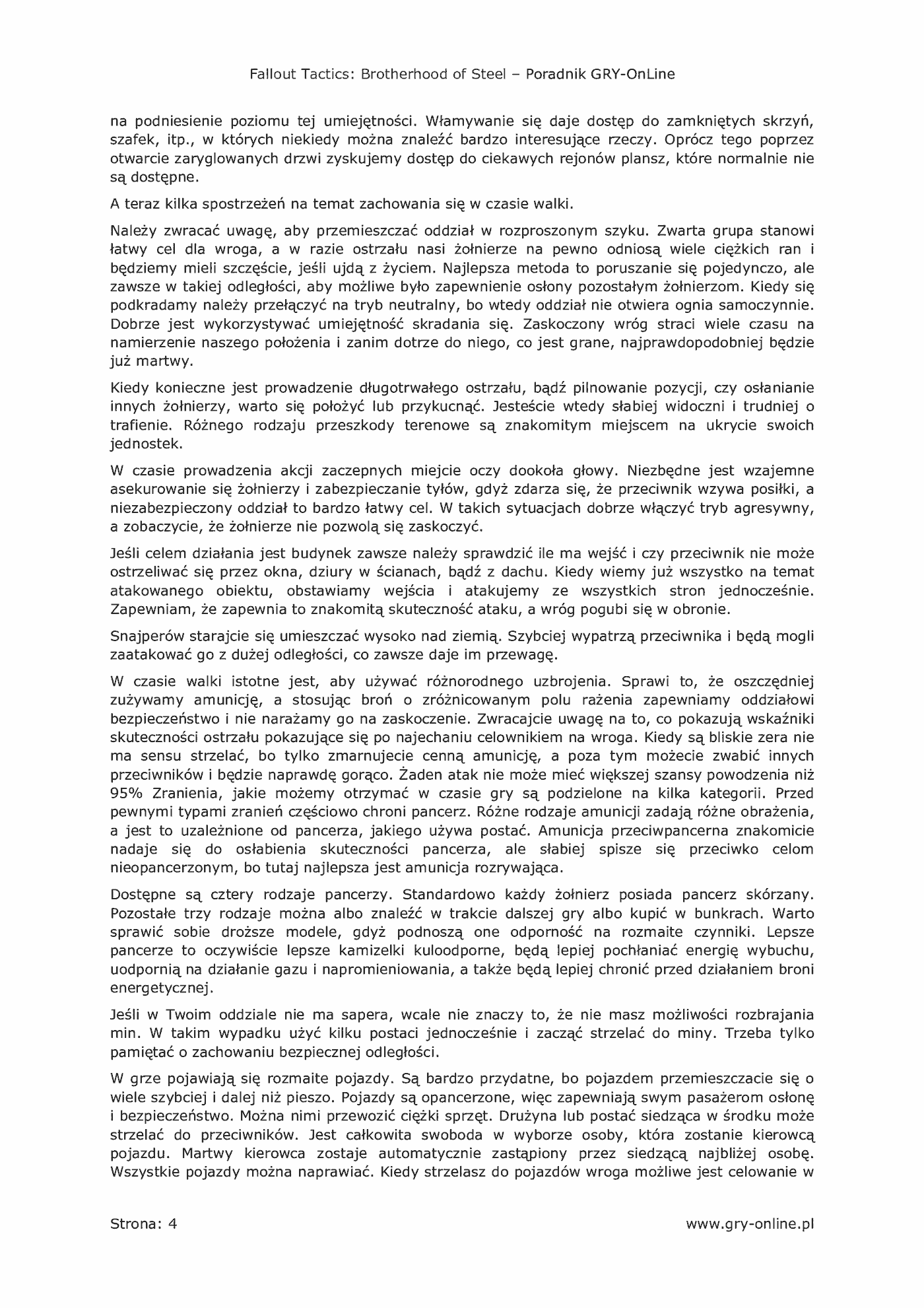 Fragment „Fallout Tactics: Brotherhood of Steel - poradnik do gry” — strona 5 z 8