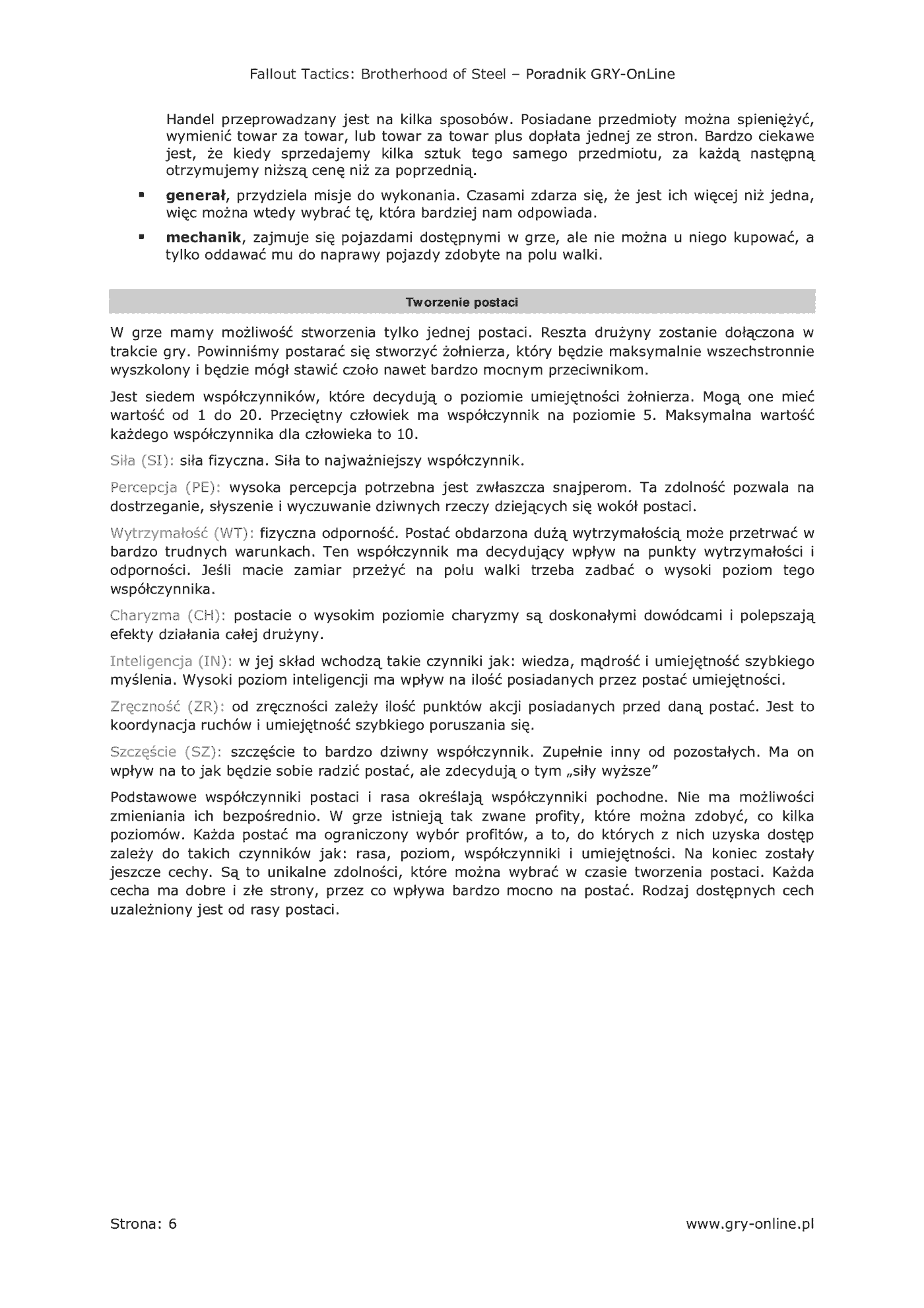 Fragment „Fallout Tactics: Brotherhood of Steel - poradnik do gry” — strona 7 z 8
