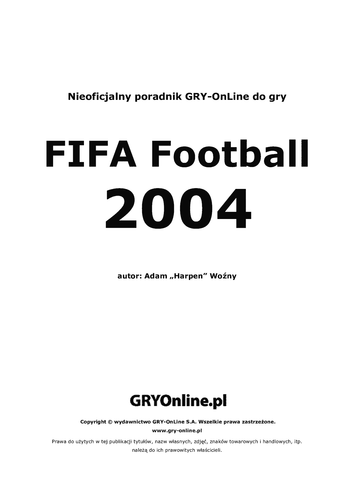 Fragment „FIFA Football 2004 - poradnik do gry” — strona 2 z 8