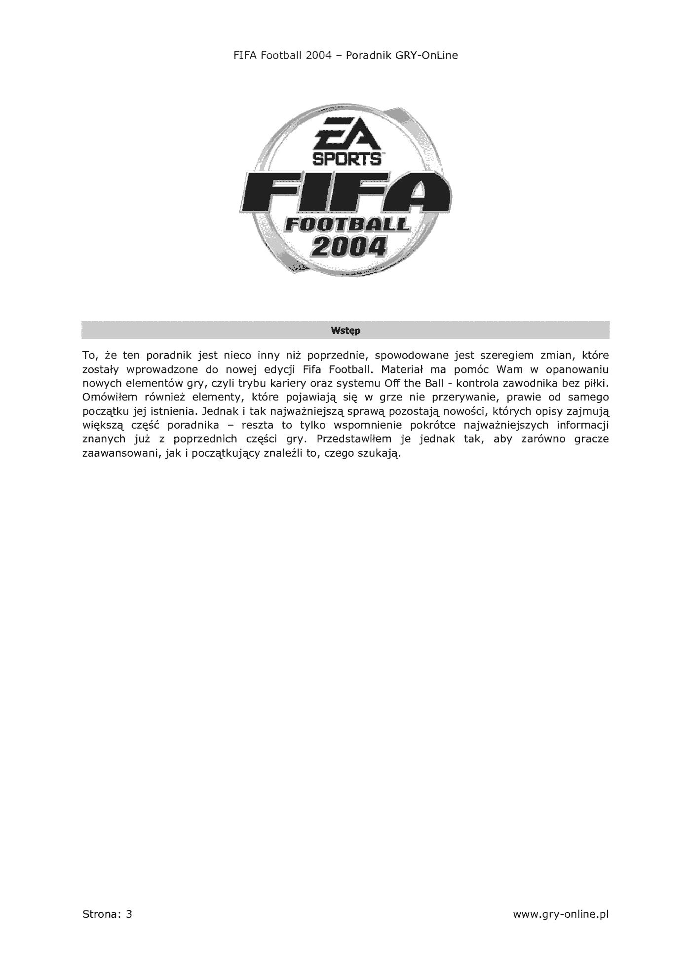 Fragment „FIFA Football 2004 - poradnik do gry” — strona 4 z 8