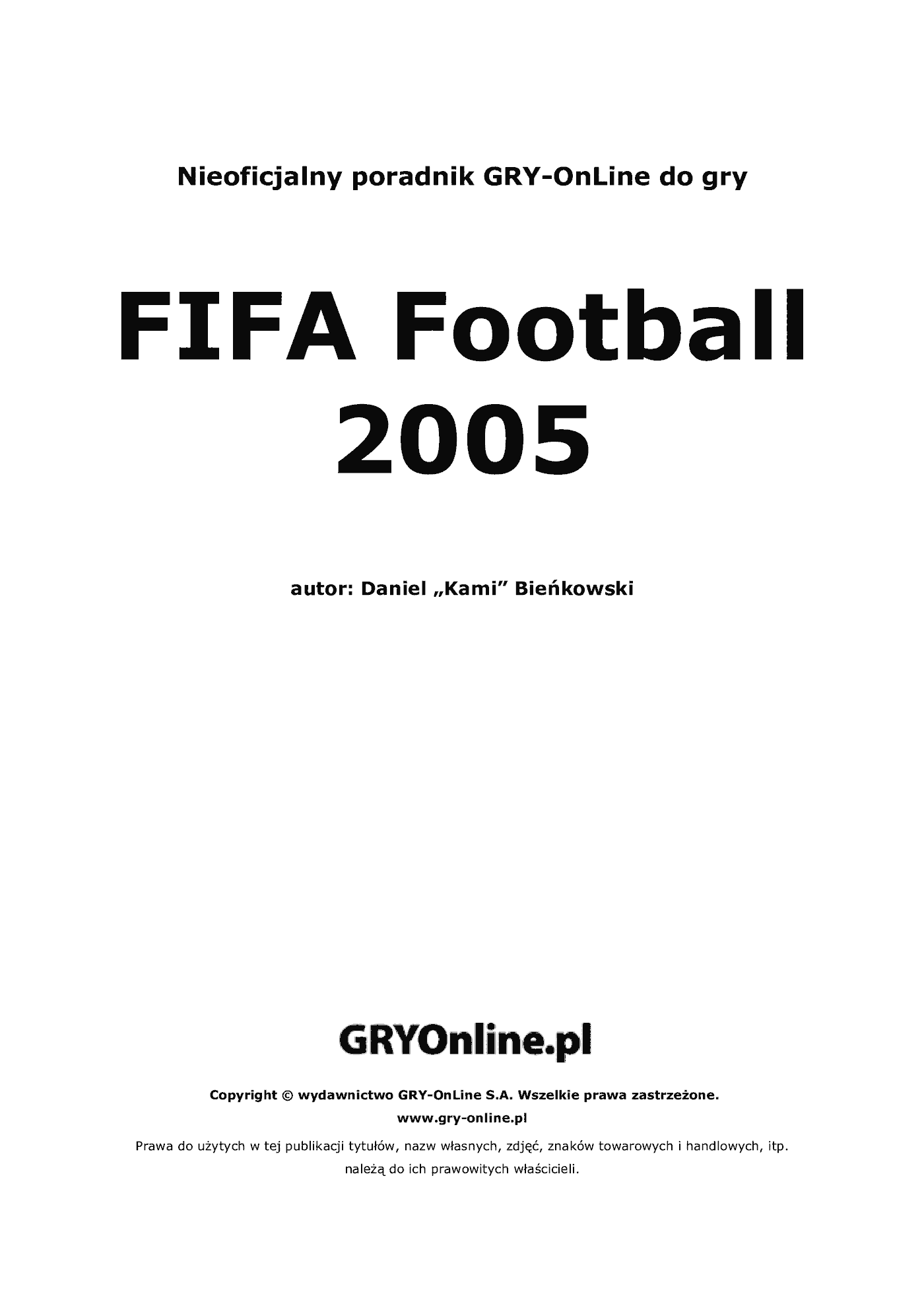 Fragment „FIFA Football 2005 - poradnik do gry” — strona 2 z 8