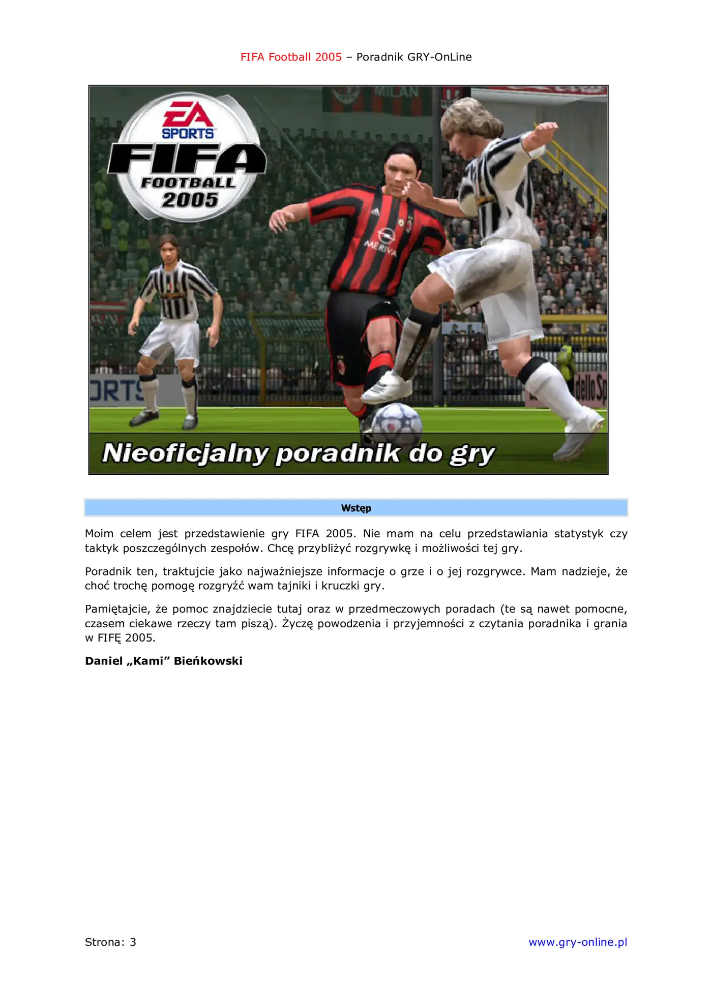 Fragment „FIFA Football 2005 - poradnik do gry” — strona 4 z 8