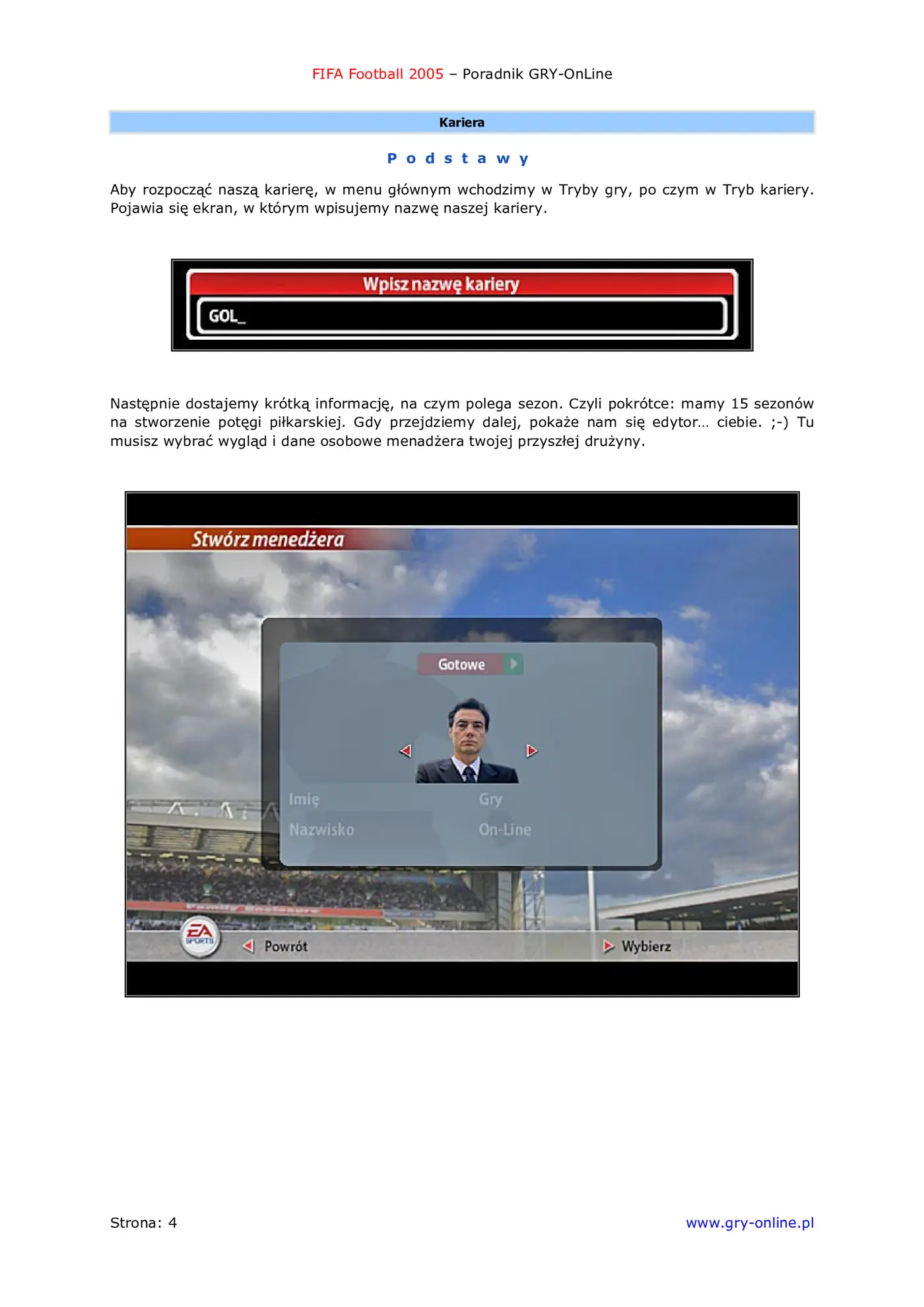 Fragment „FIFA Football 2005 - poradnik do gry” — strona 5 z 8