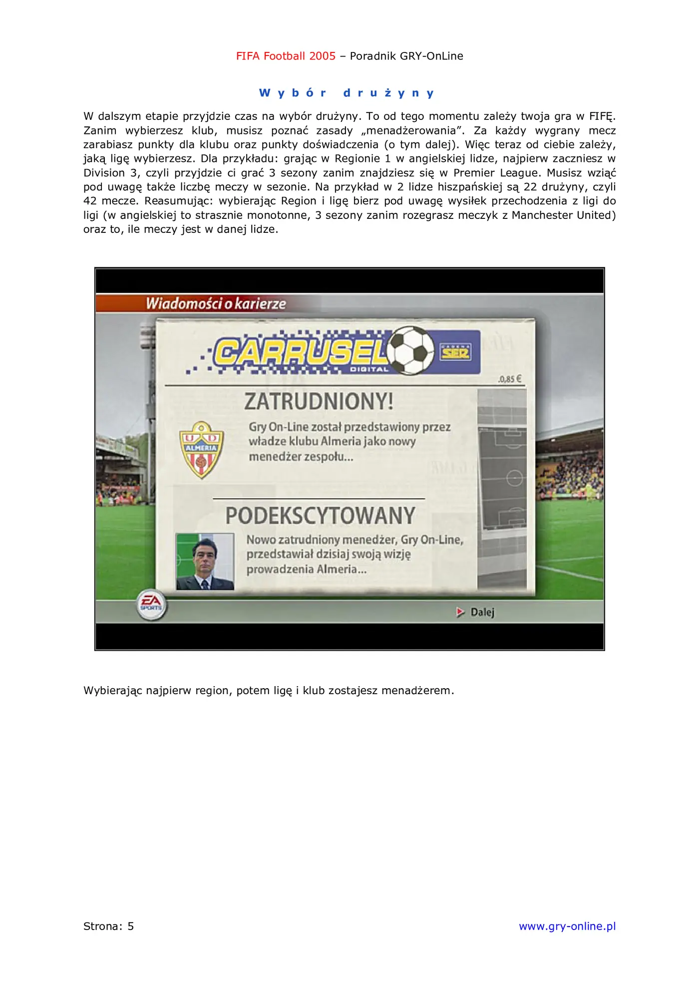 Fragment „FIFA Football 2005 - poradnik do gry” — strona 6 z 8