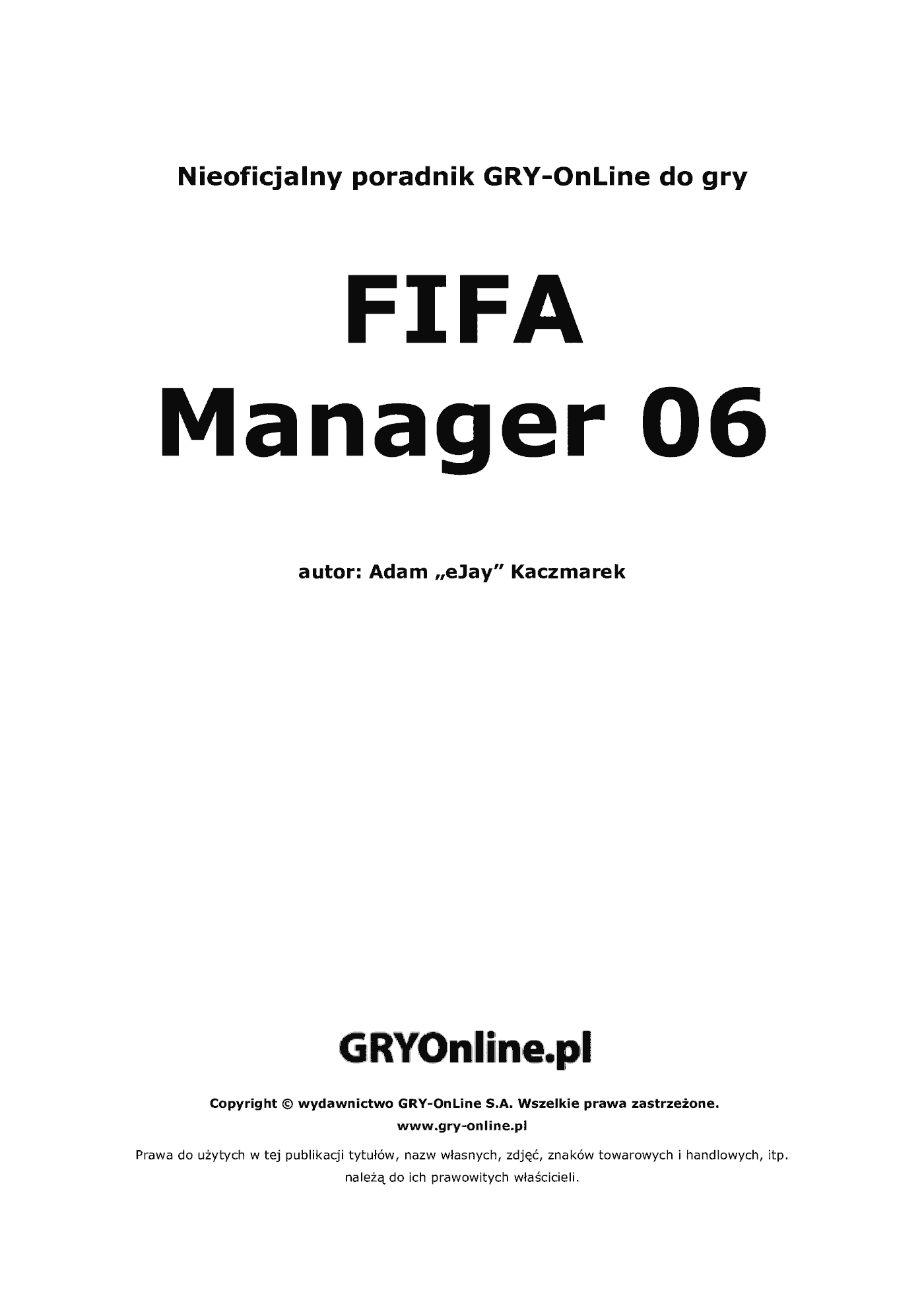 Fragment „FIFA Manager 06 - poradnik do gry” — strona 2 z 8