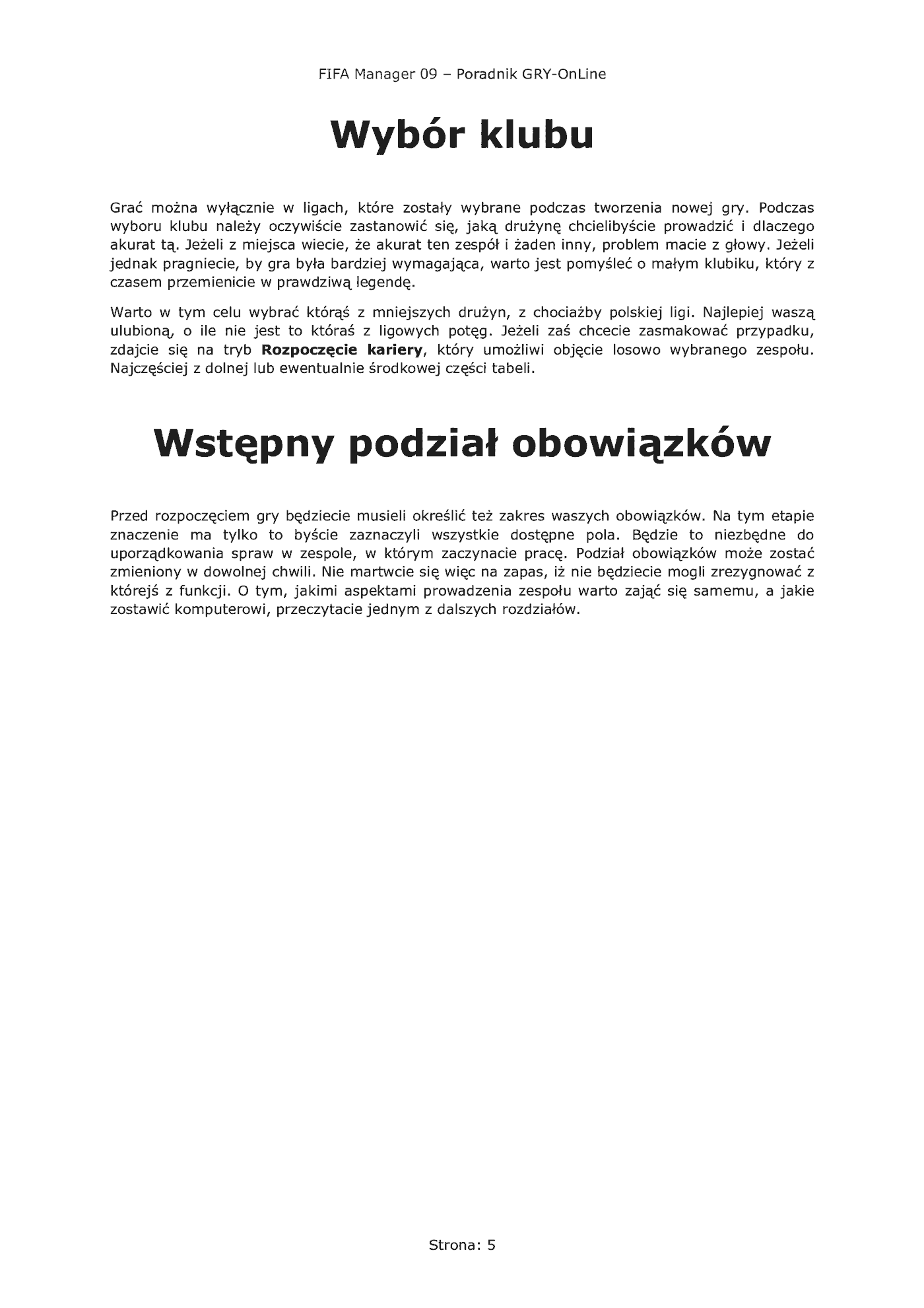 Fragment „FIFA Manager 09 - poradnik do gry” — strona 6 z 8