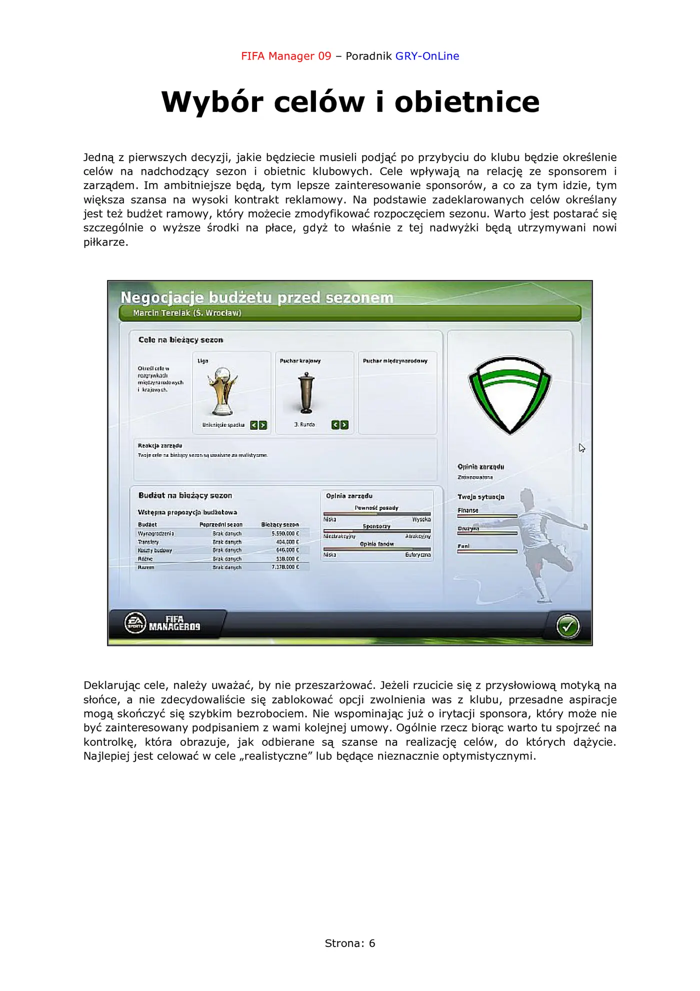 Fragment „FIFA Manager 09 - poradnik do gry” — strona 7 z 8