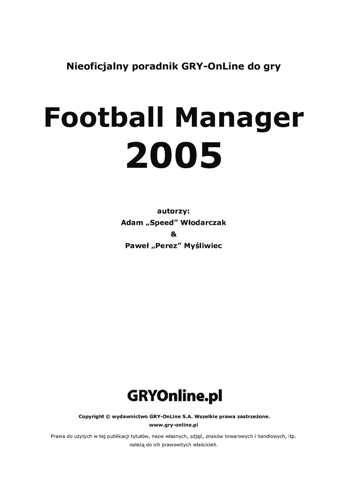 Fragment „Football Manager 2005 - poradnik do gry” — strona 2 z 8