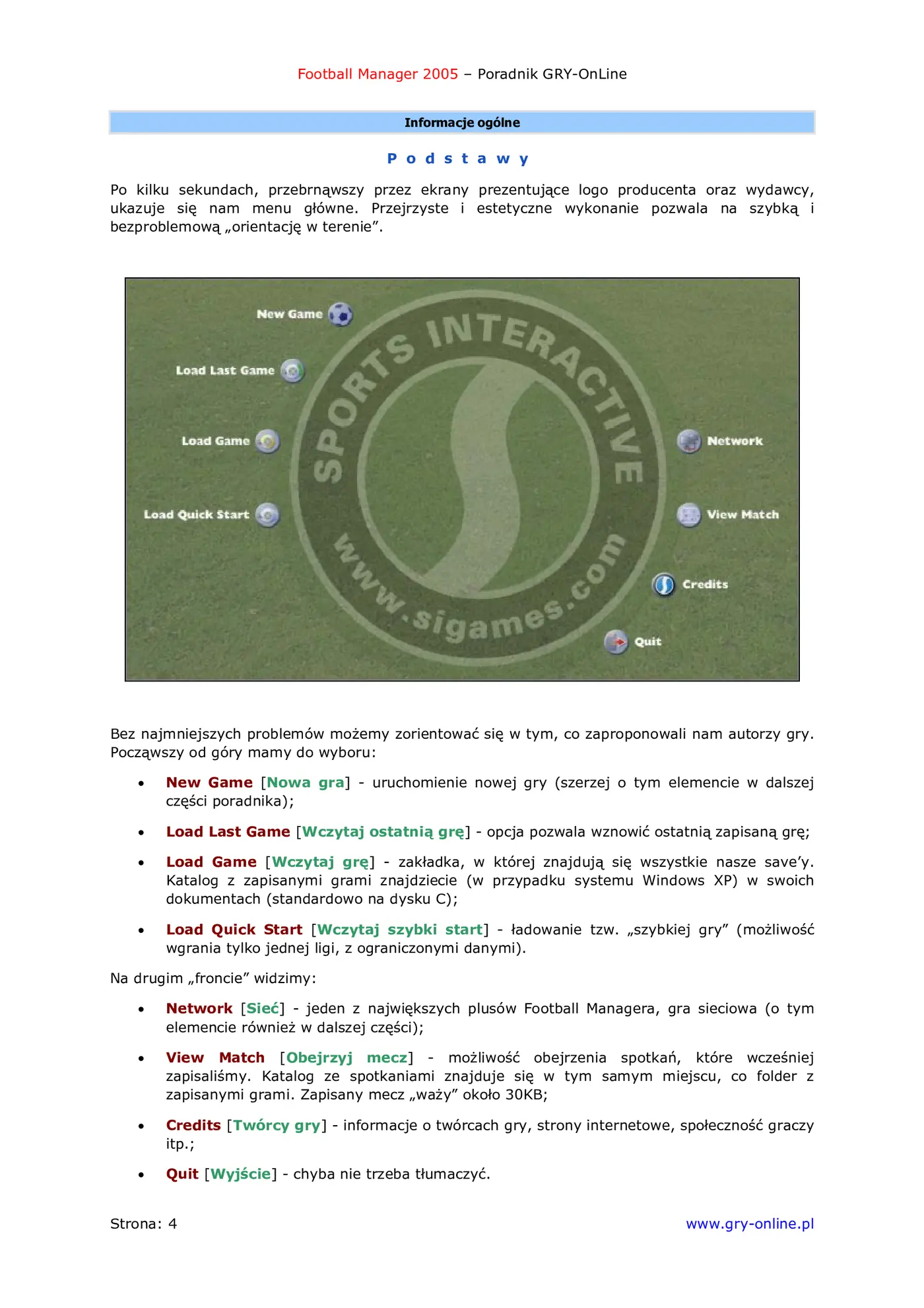 Fragment „Football Manager 2005 - poradnik do gry” — strona 5 z 8