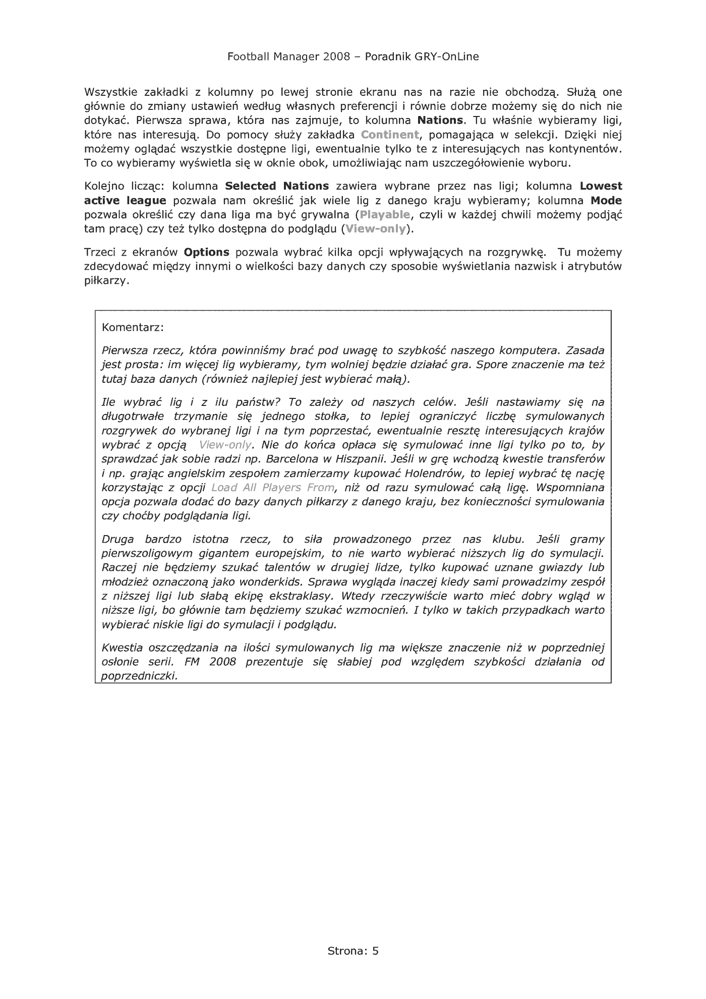 Fragment „Football Manager 2008 - poradnik do gry” — strona 6 z 8