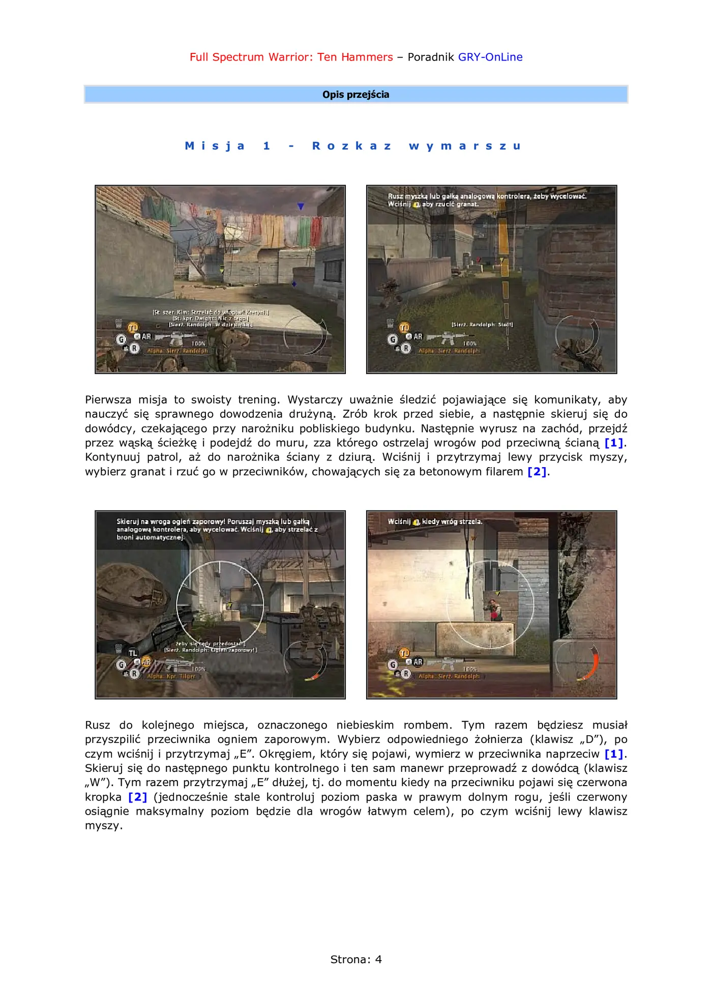 Fragment „Full Spectrum Warrior: Ten Hammers - poradnik do gry” — strona 5 z 8