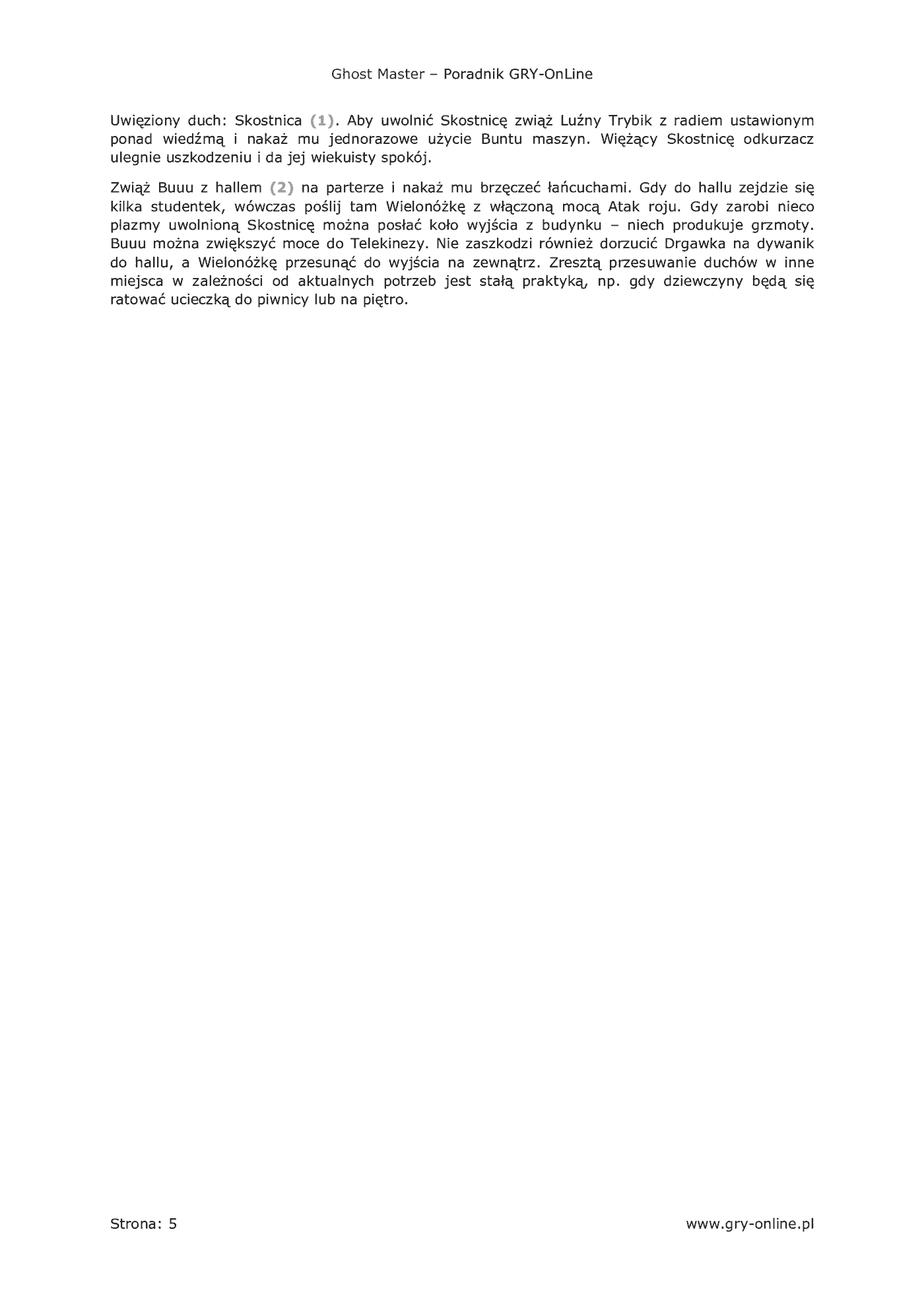 Fragment „Ghost Master - poradnik do gry” — strona 6 z 8