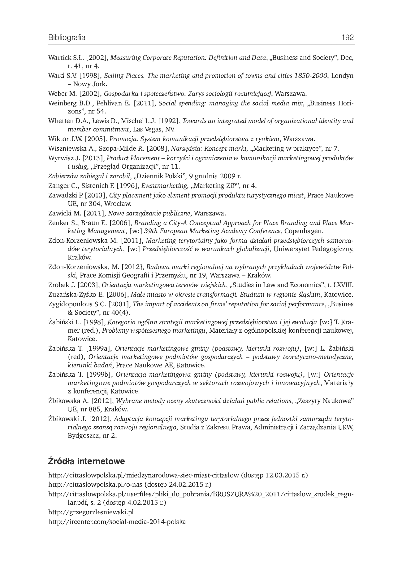 Fragment „Marketing terytorialny. Nowe obszary i narzędzia” — strona 29 z 30