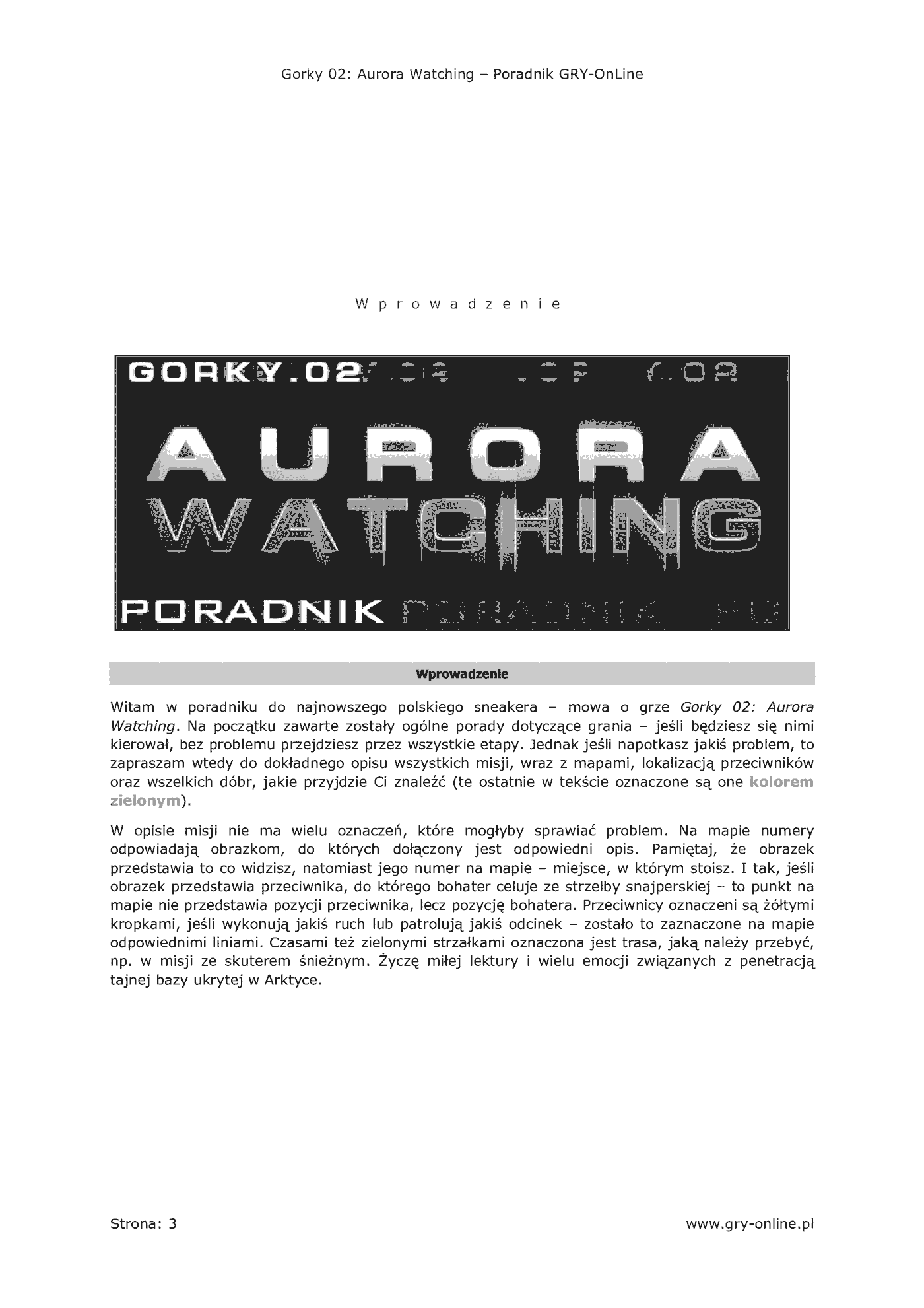Fragment „Gorky 02: Aurora Watching - poradnik do gry” — strona 4 z 8