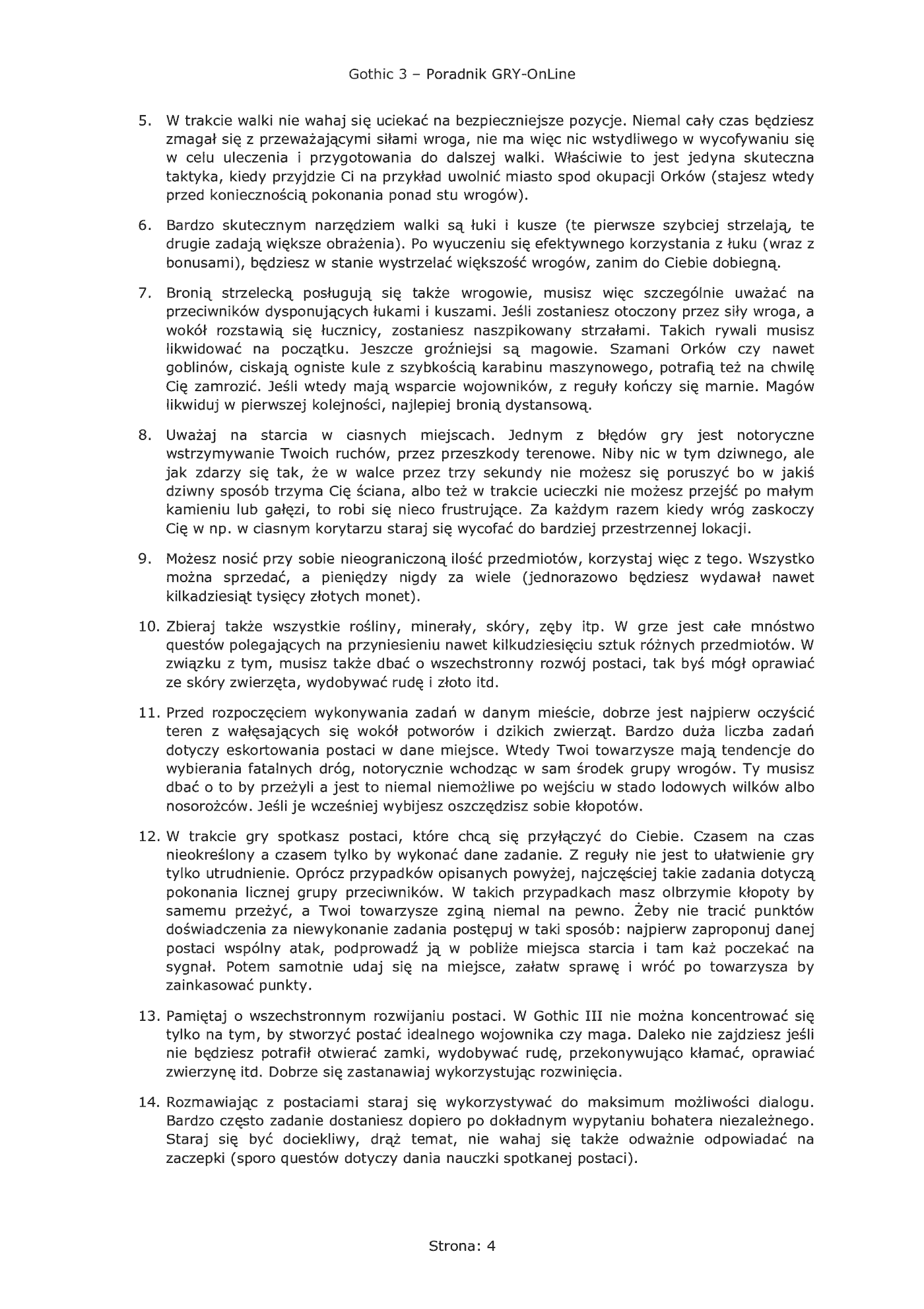 Fragment „Gothic 3 - poradnik do gry” — strona 5 z 8