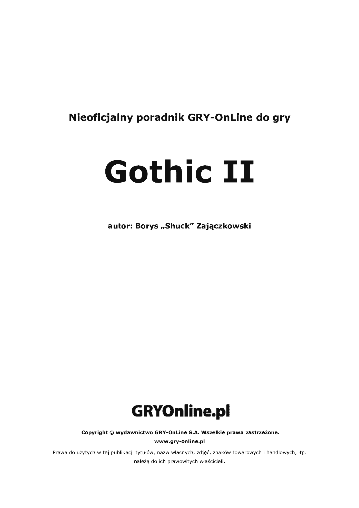 Fragment „Gothic II - poradnik do gry” — strona 2 z 8